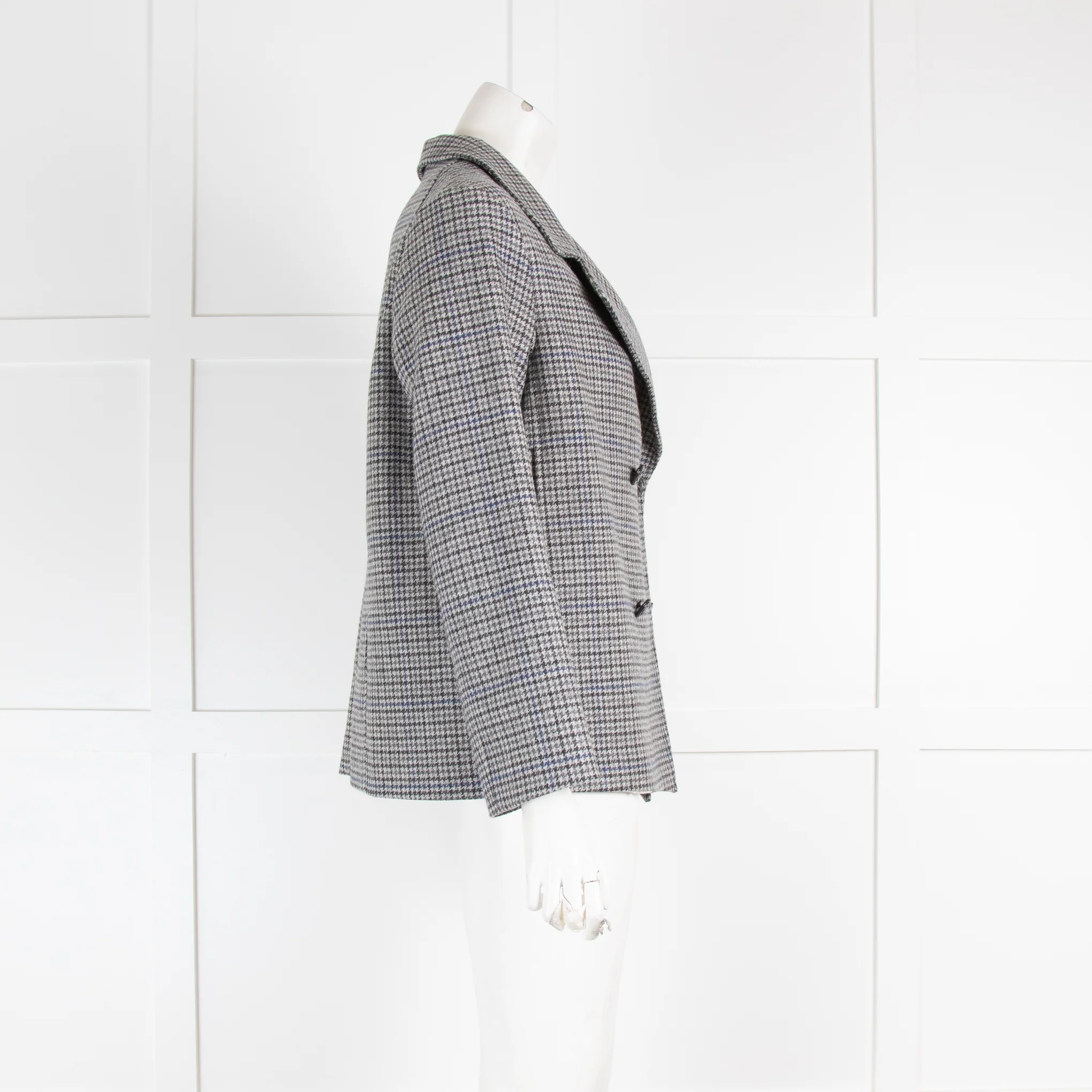 Masscob Grey Houndstooth Wool Short Jacket - Image 2