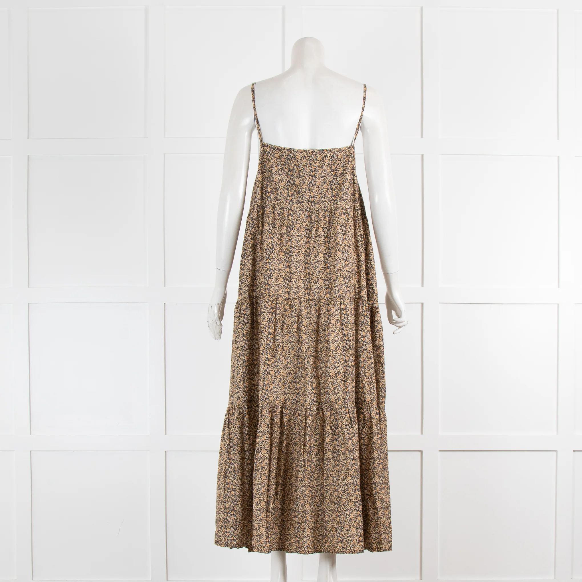 Matteau Black Yellow Small Print Sleeveless Summer Dress - Image 3