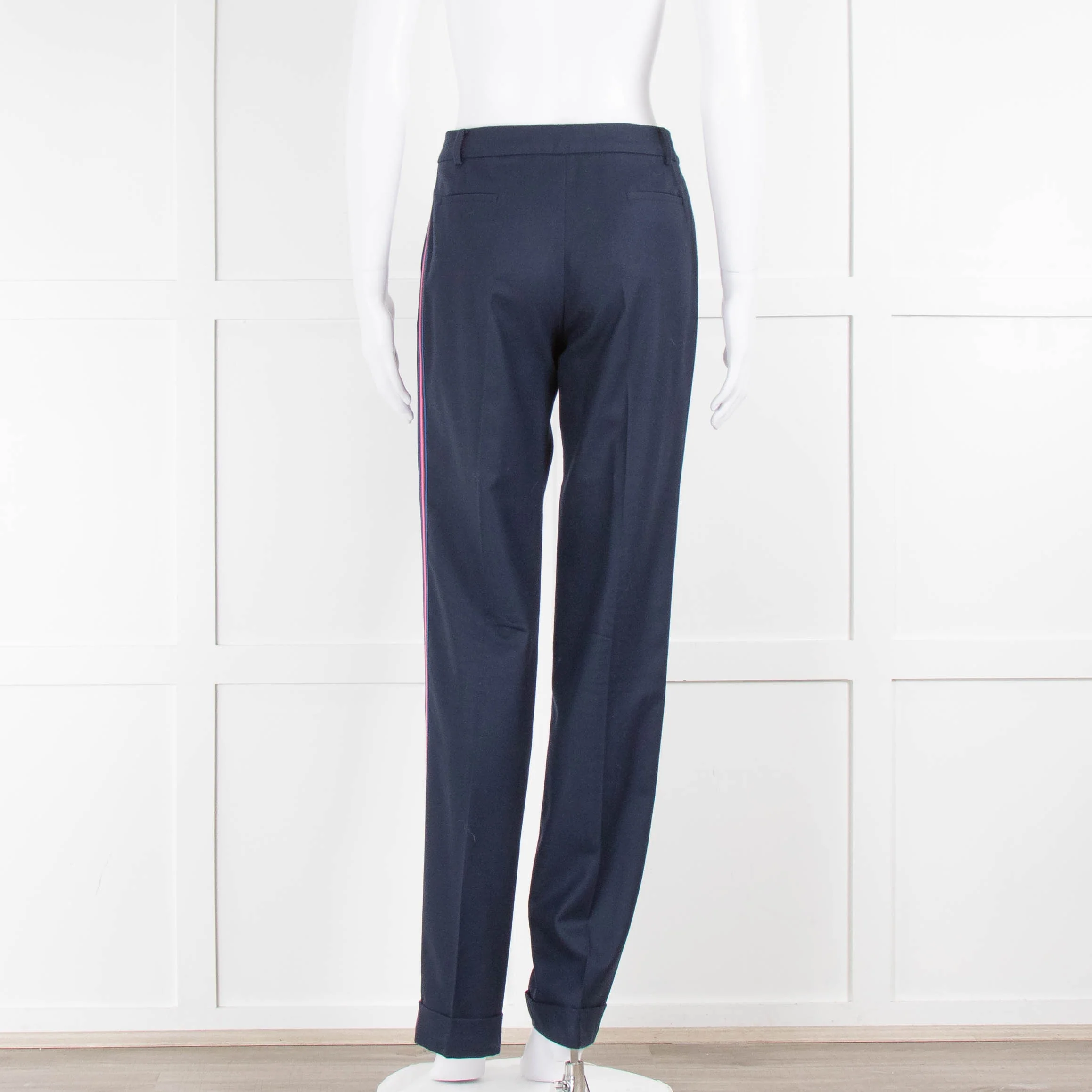 Matthew Williamson Navy Blue Side Stripe Trousers - Image 3