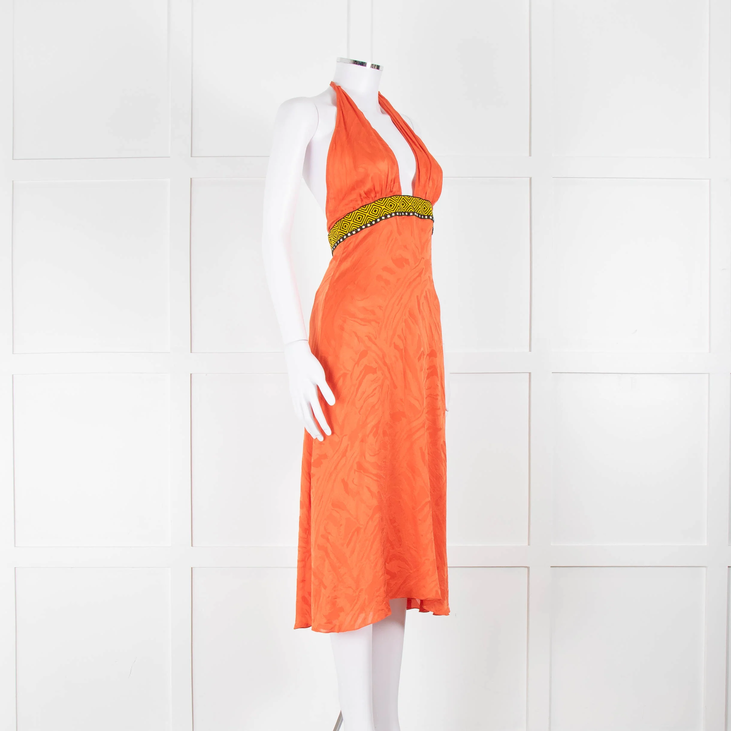 Matthew Williamson Orange Halter Neck Dress - Image 2