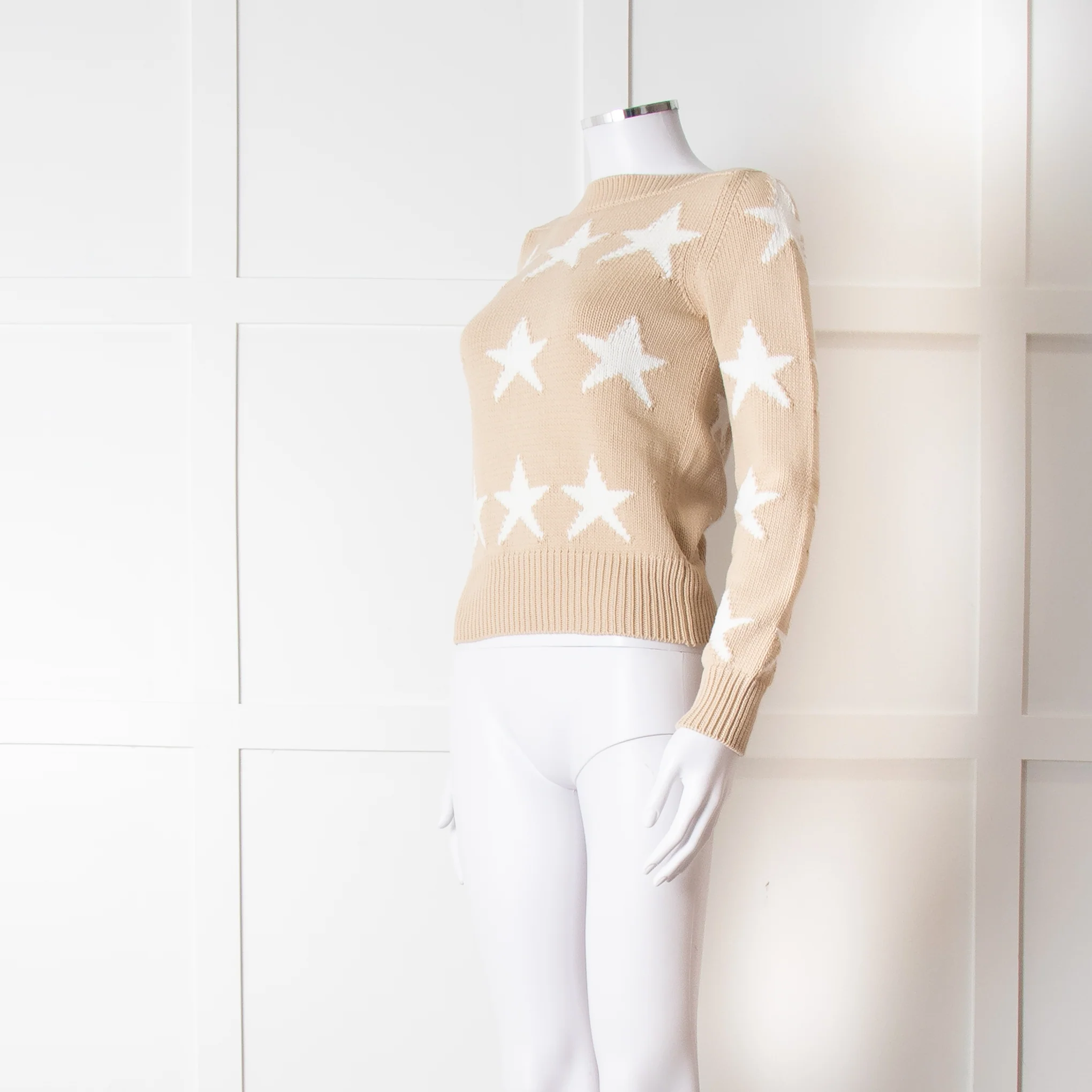 Max Mara Beige White Star Sweater - Image 2