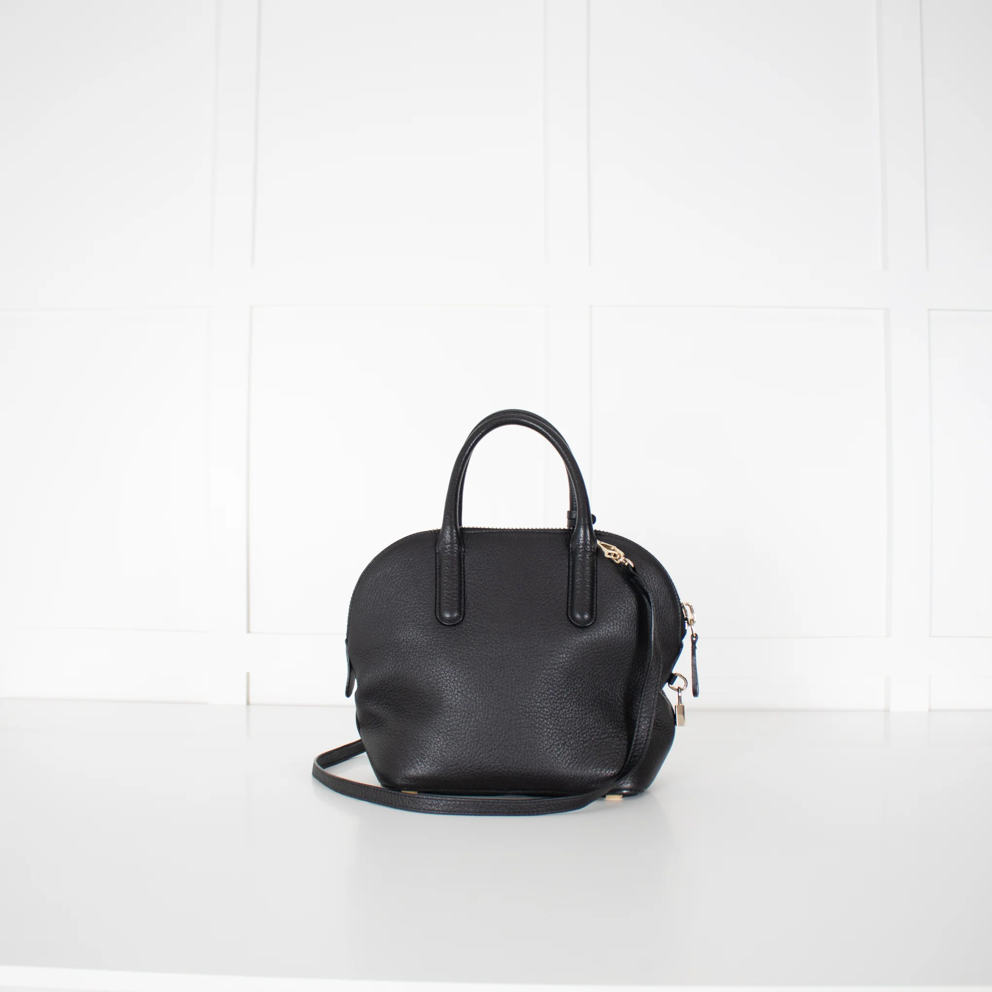 Max Mara Black Grainy Leather Shoulder Bag - Image 3