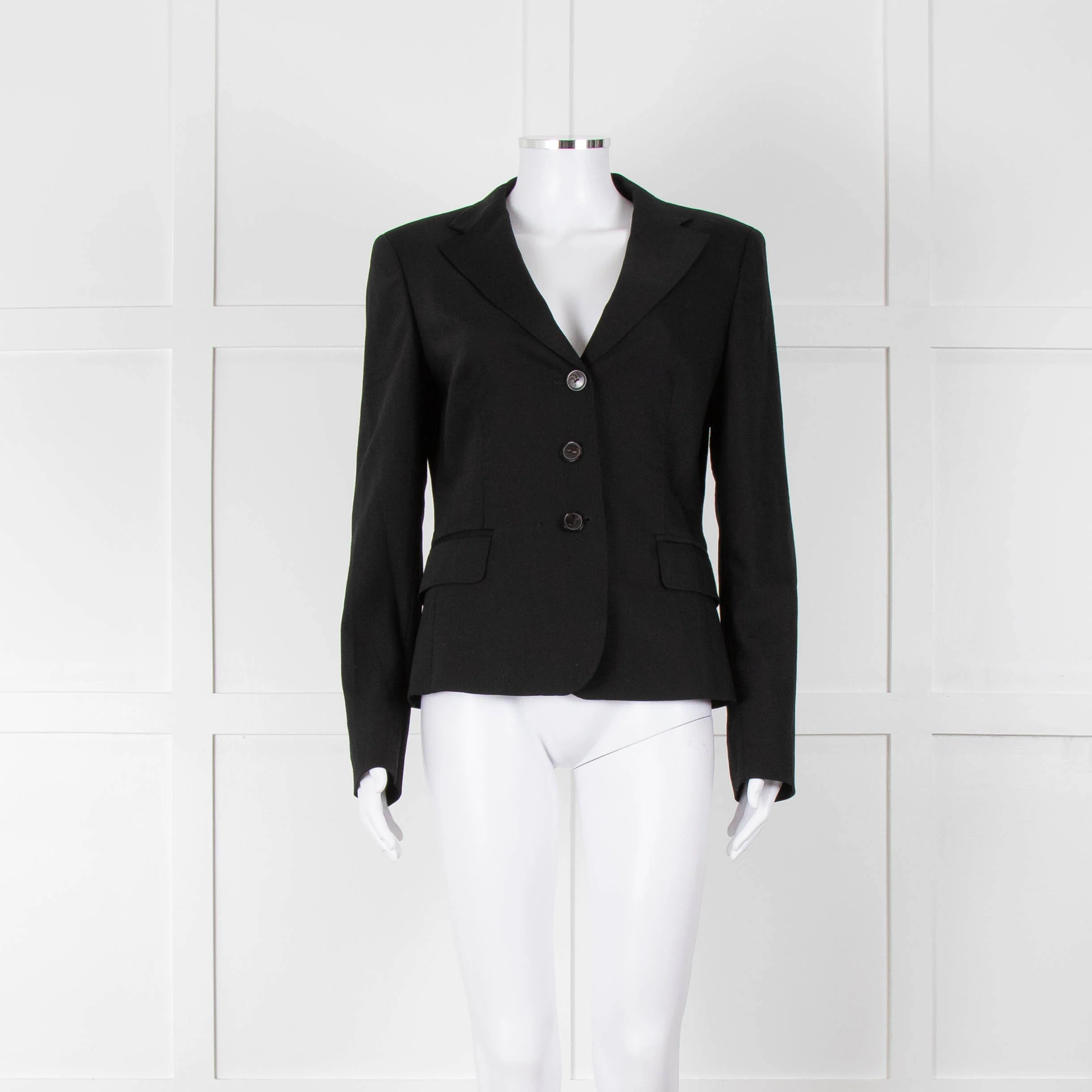 Max Mara Black Single Breasted Short Blazer Jacket