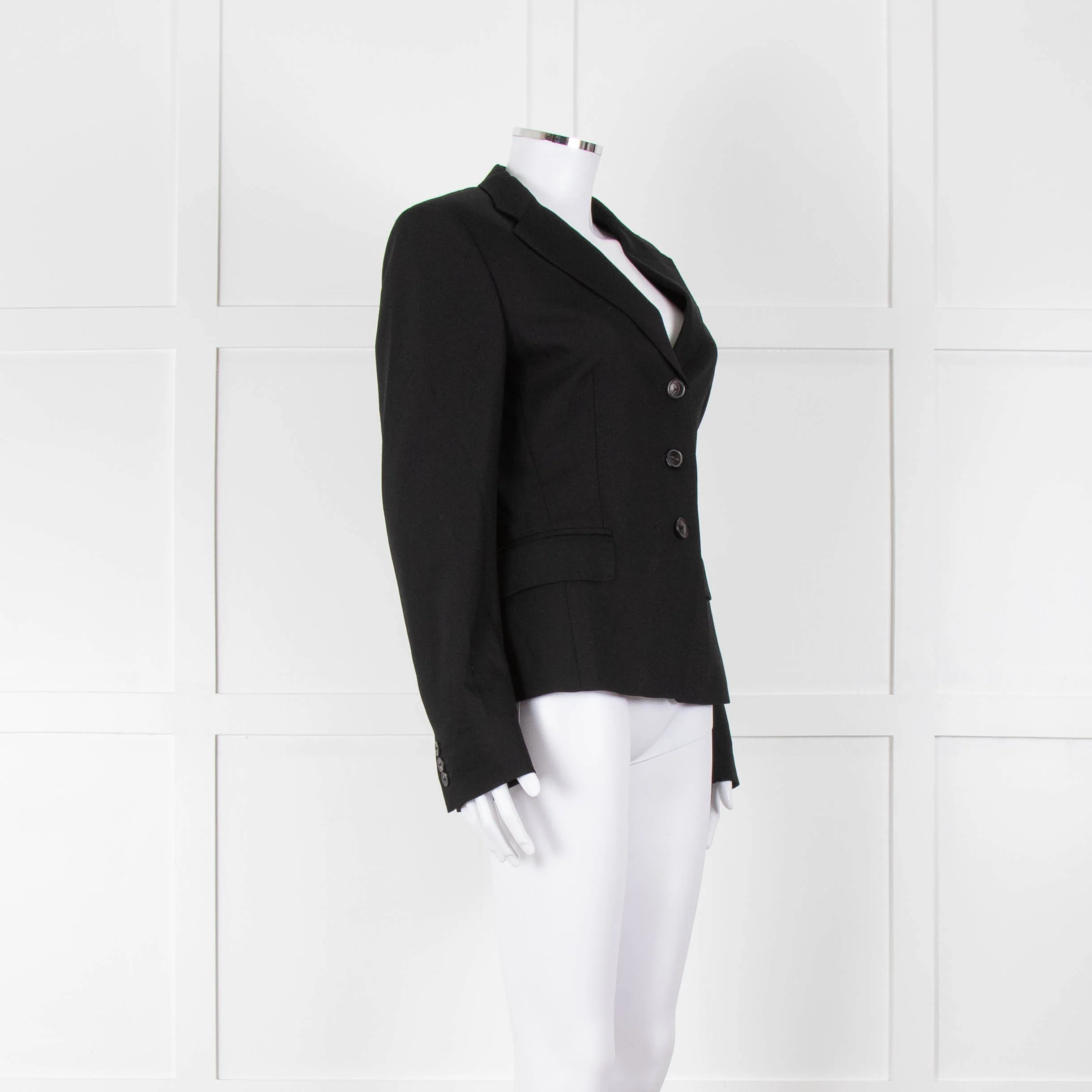 Max Mara Black Single Breasted Short Blazer Jacket - Image 2