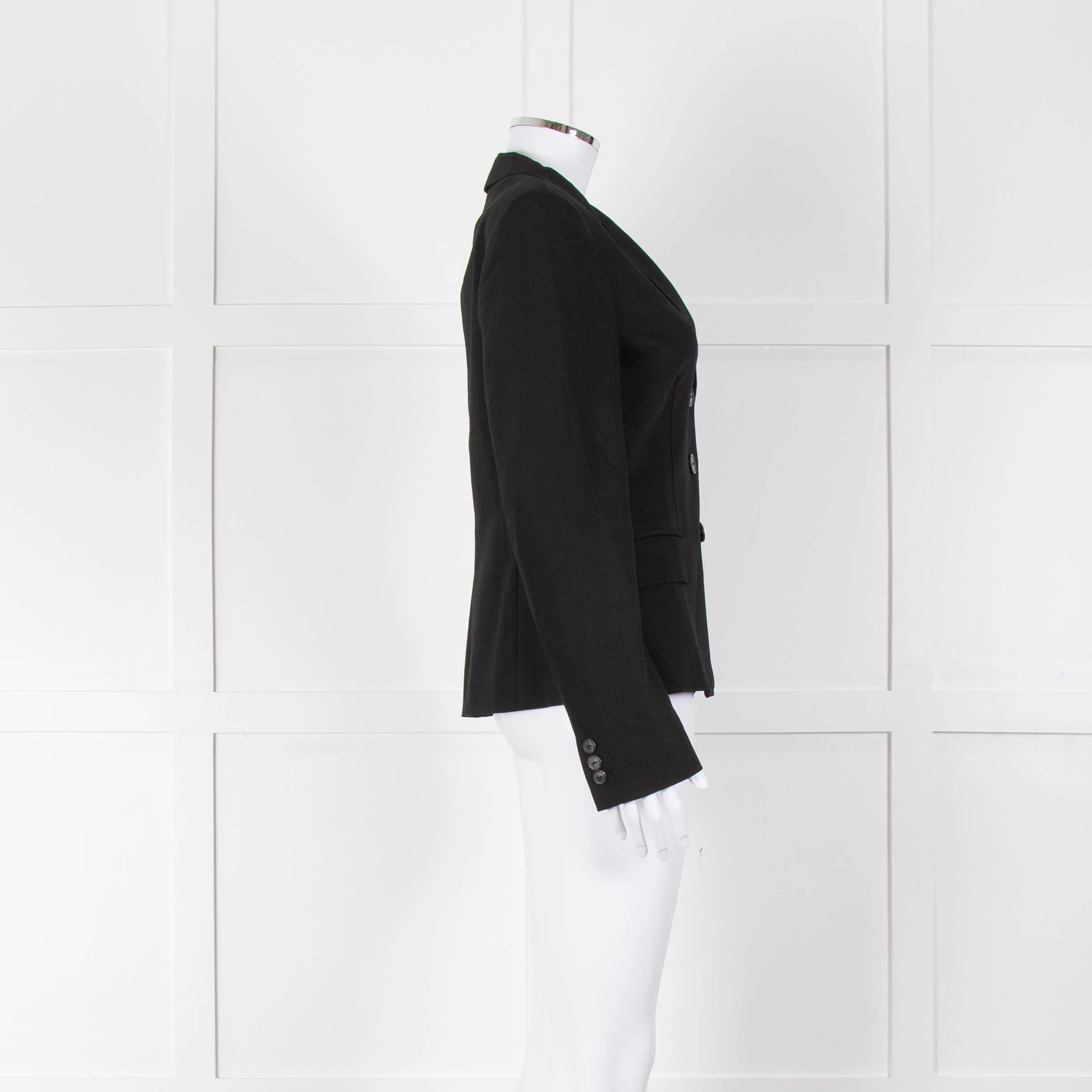 Max Mara Black Single Breasted Short Blazer Jacket - Image 3