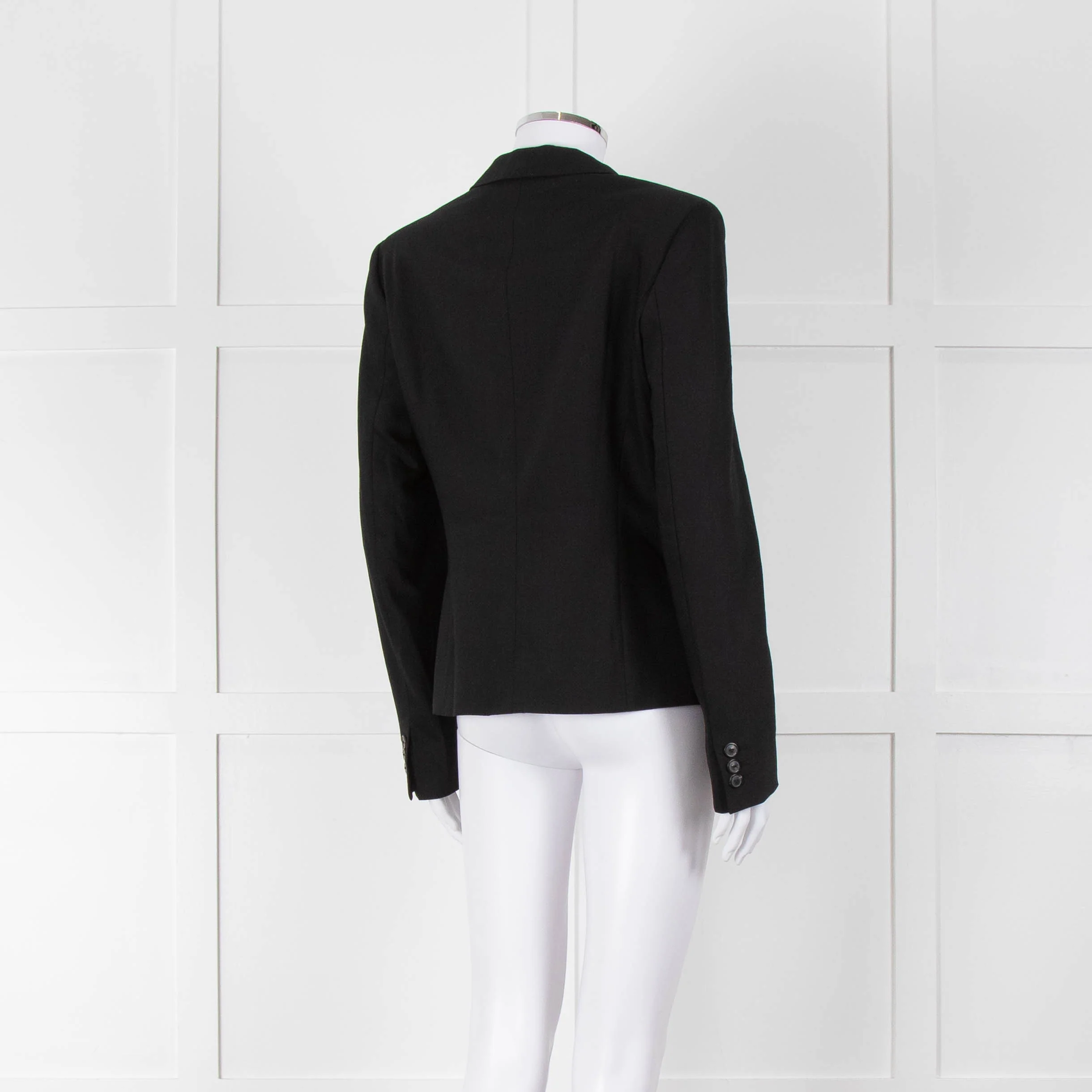 Max Mara Black Single Breasted Short Blazer Jacket - Image 4