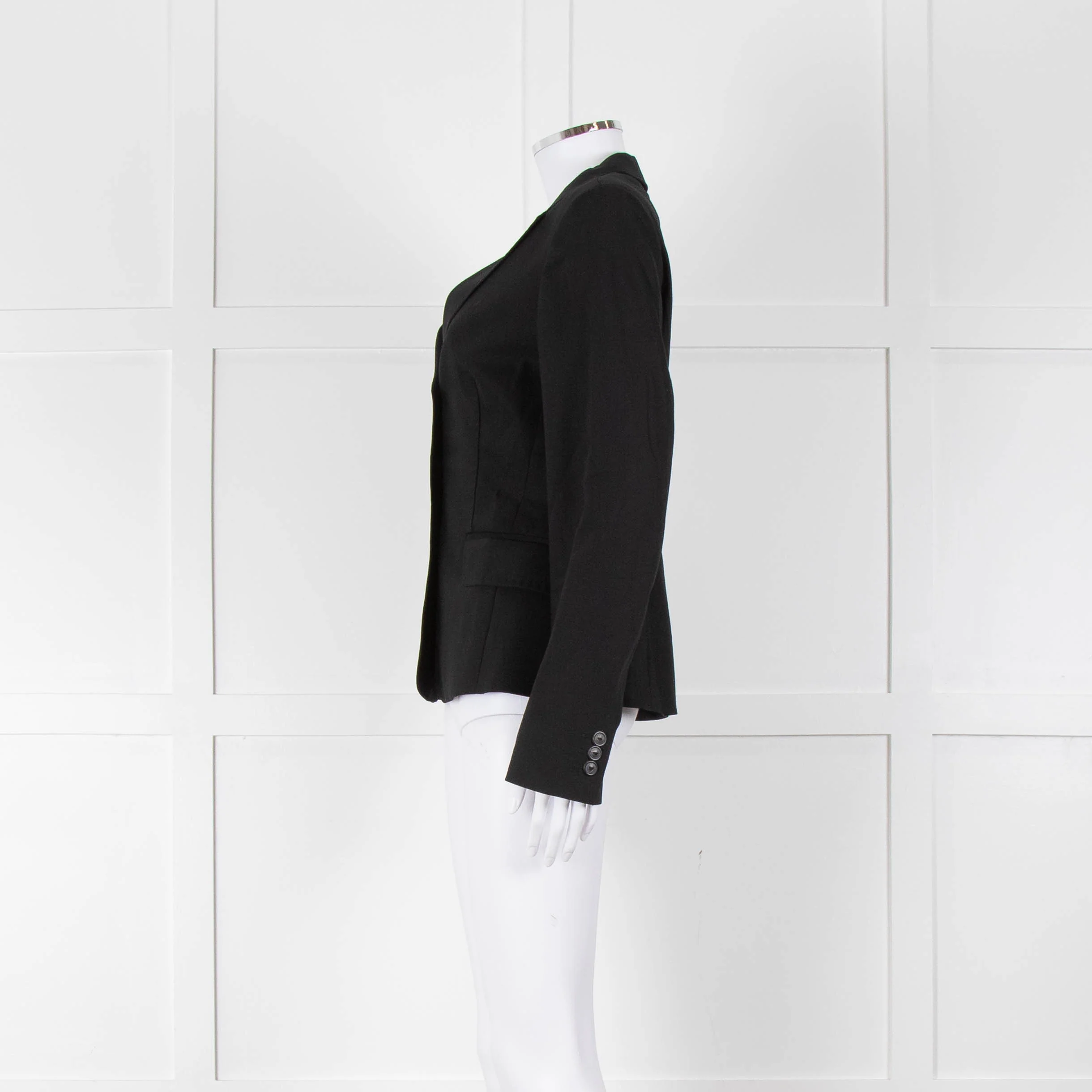 Max Mara Black Single Breasted Short Blazer Jacket - Image 7