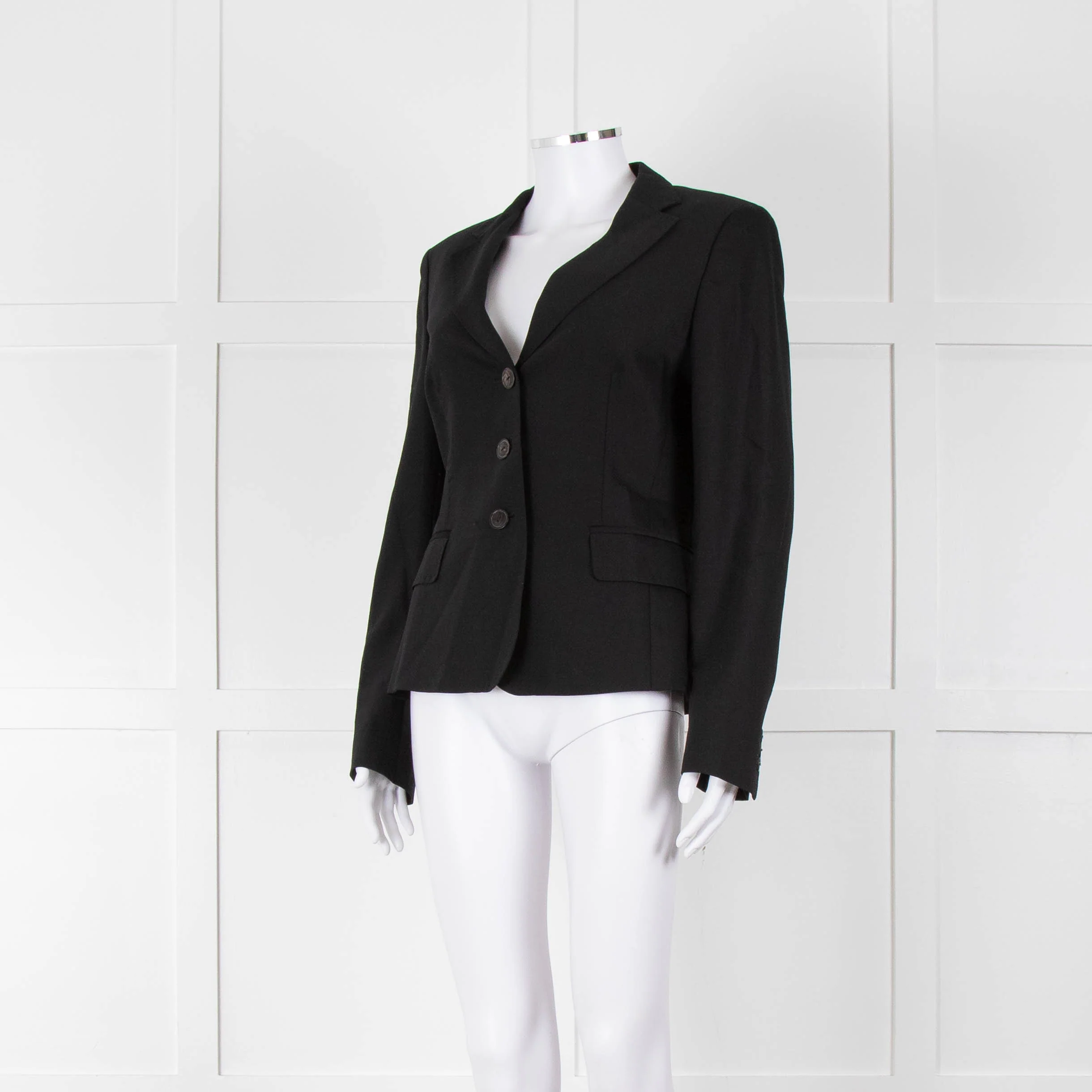 Max Mara Black Single Breasted Short Blazer Jacket - Image 8