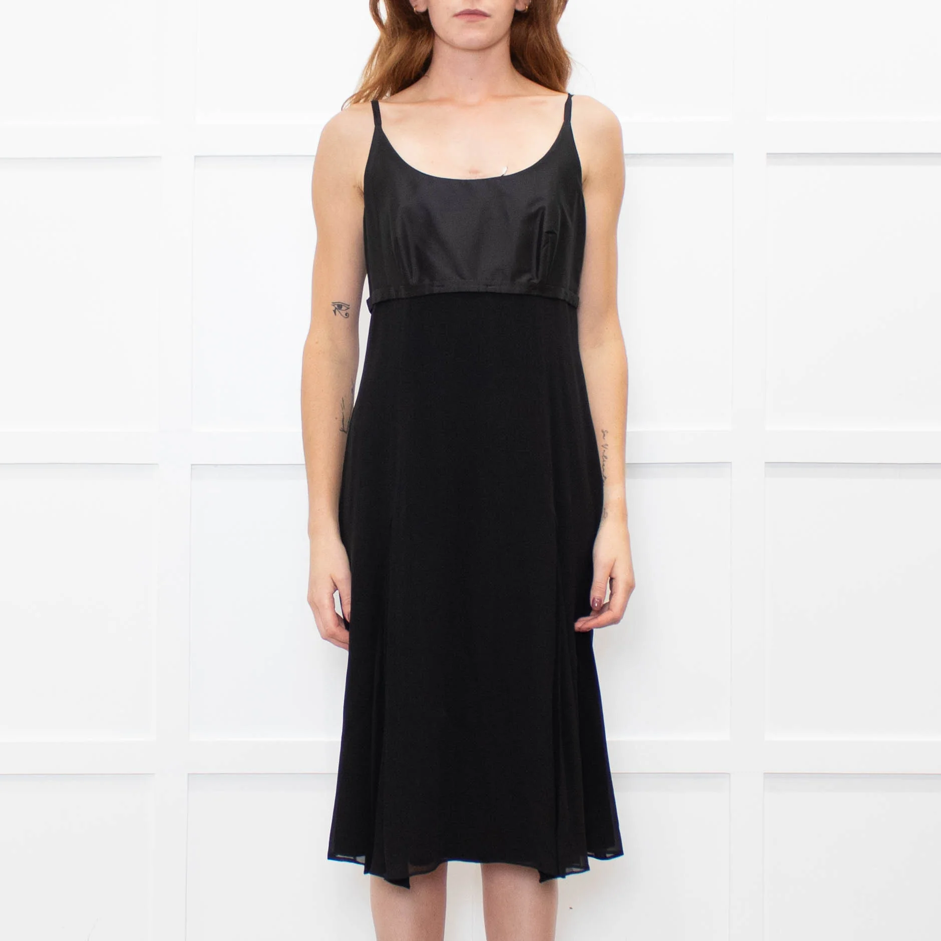 Max Mara Black Sleeveless Diamante Buckle Dress - Image 2