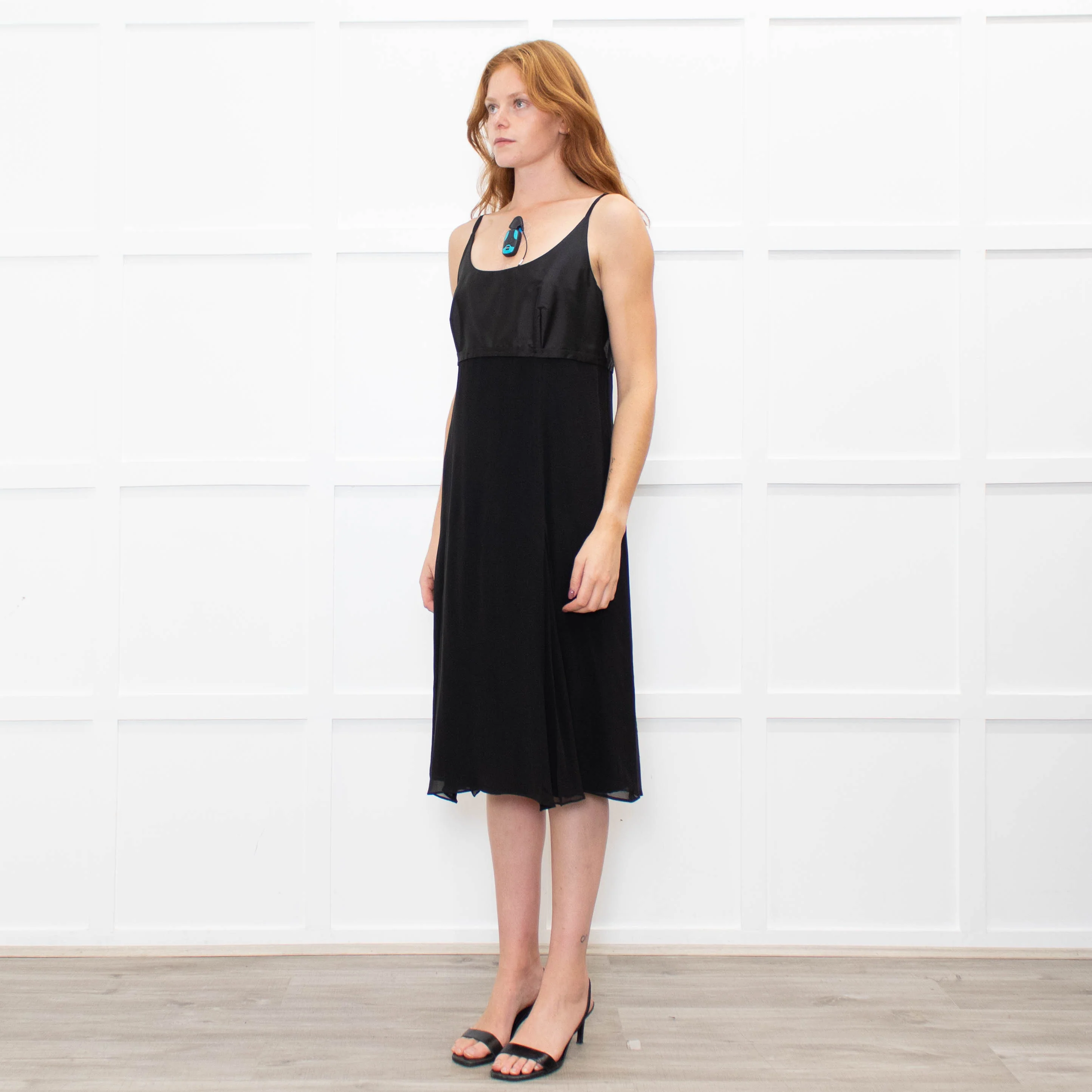 Max Mara Black Sleeveless Diamante Buckle Dress - Image 3