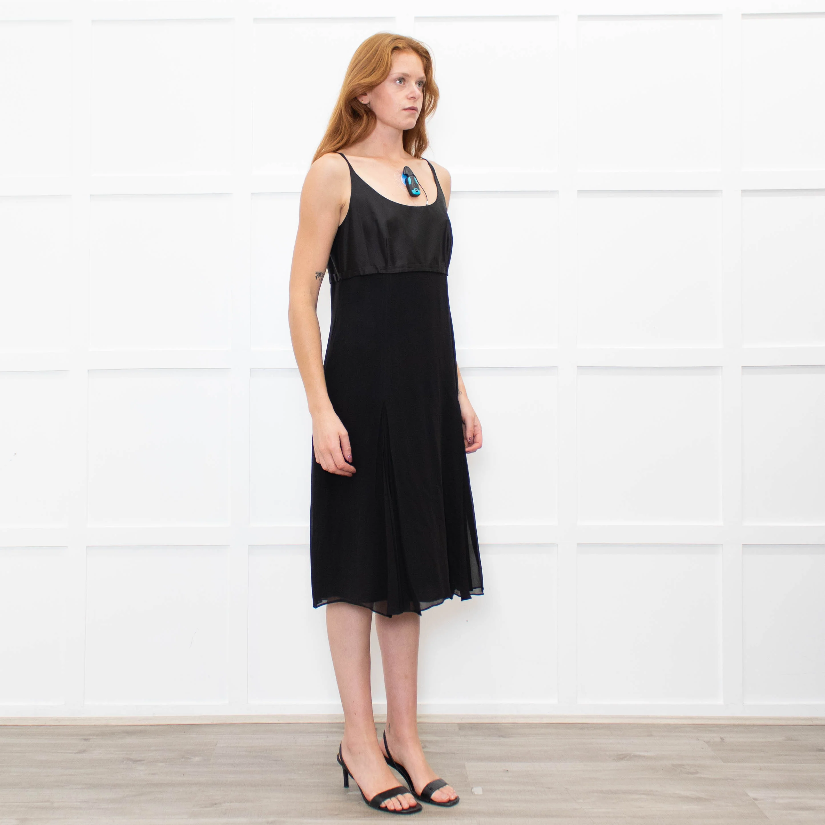 Max Mara Black Sleeveless Diamante Buckle Dress - Image 7