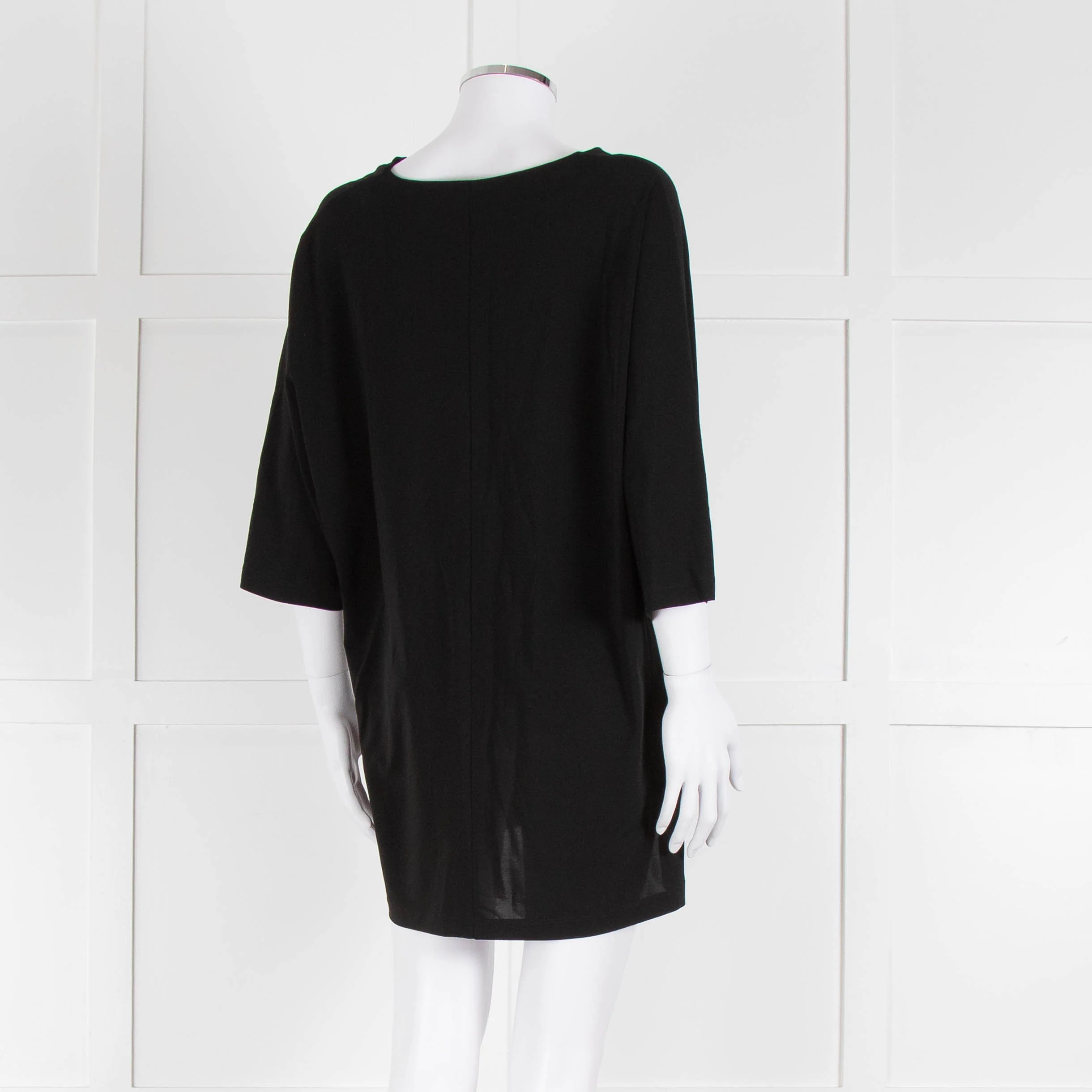 Max Mara Black V Neck Jersey Top - Image 4