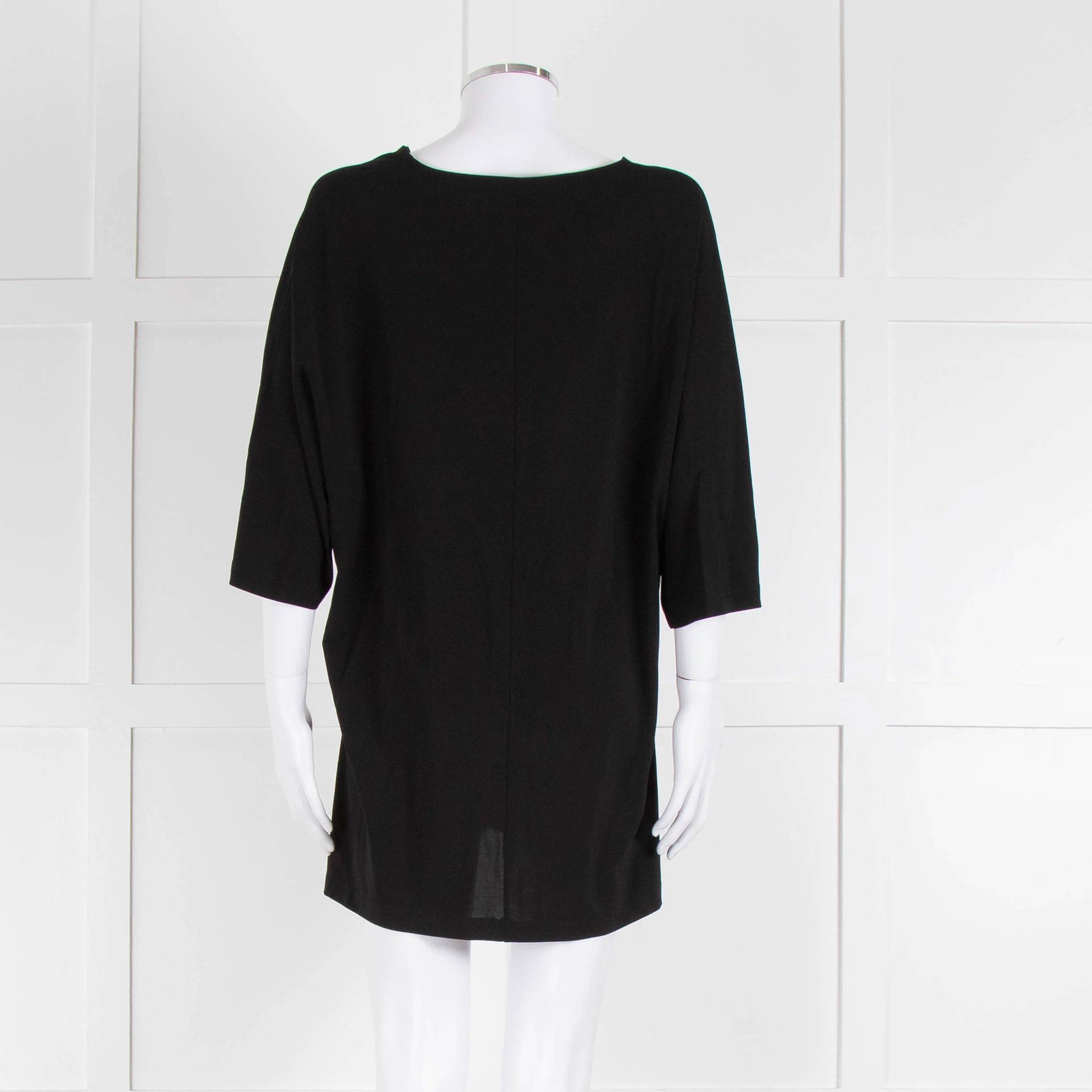 Max Mara Black V Neck Jersey Top - Image 5