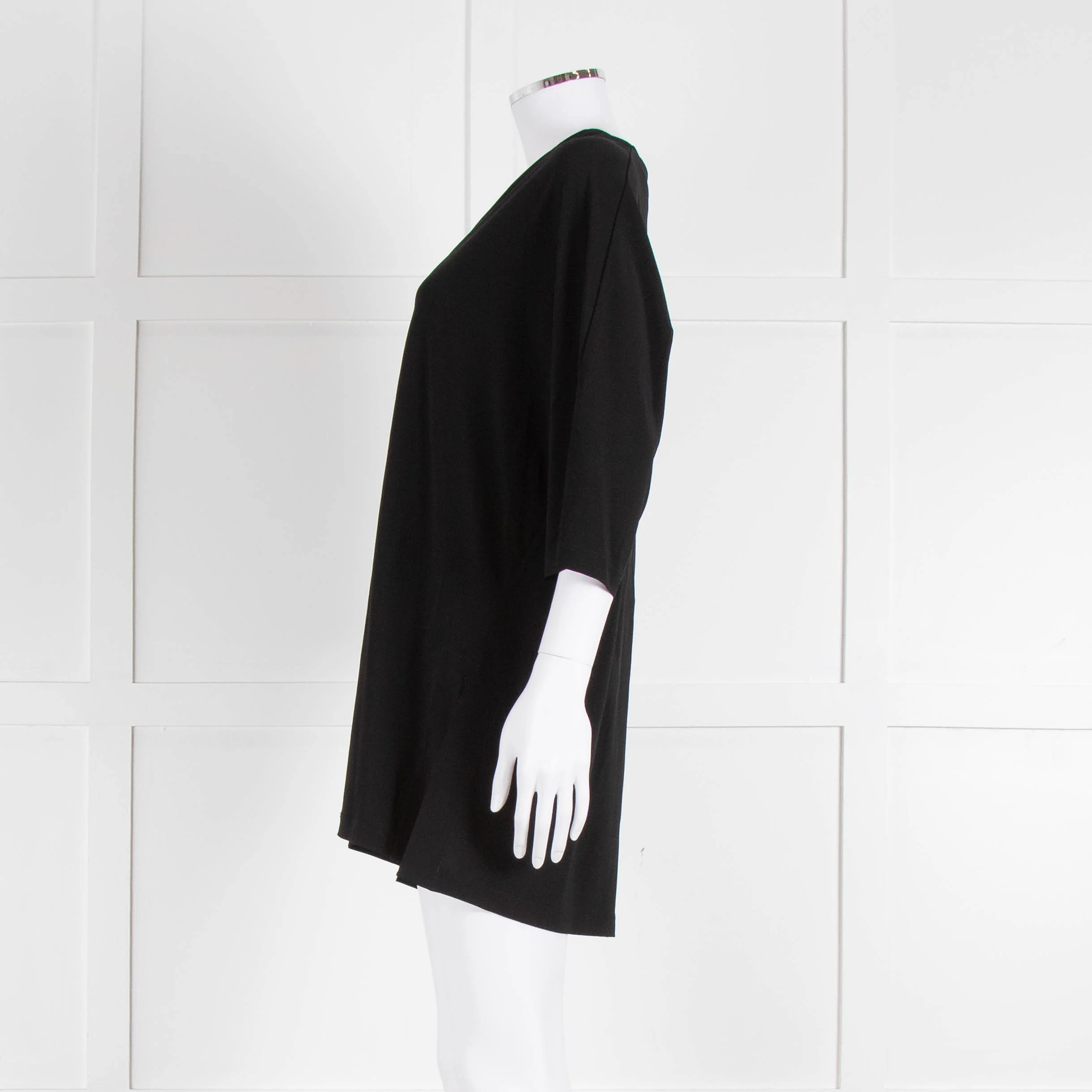 Max Mara Black V Neck Jersey Top - Image 7