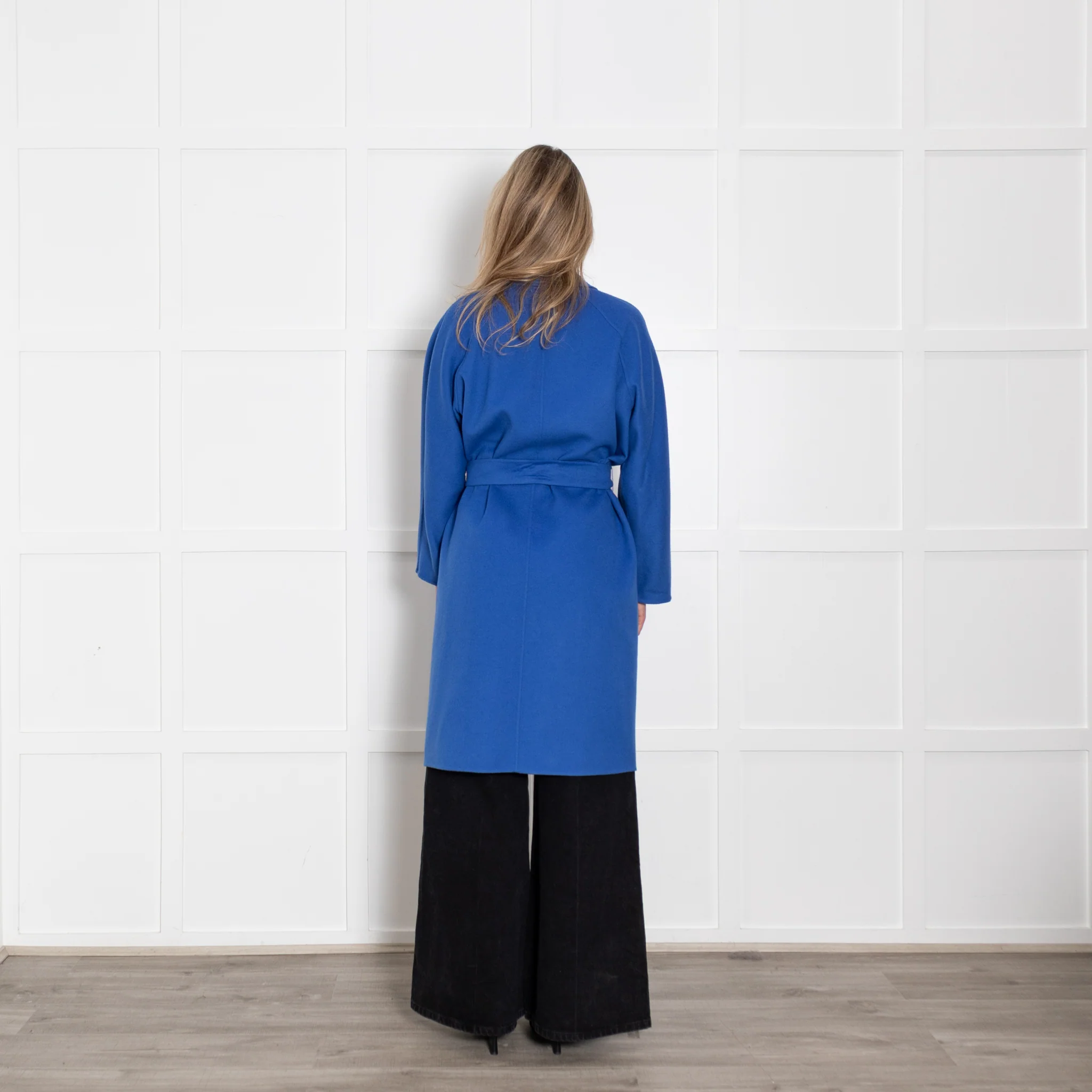 Max Mara Blue Wool Angora Blend Belted Coat - Image 5