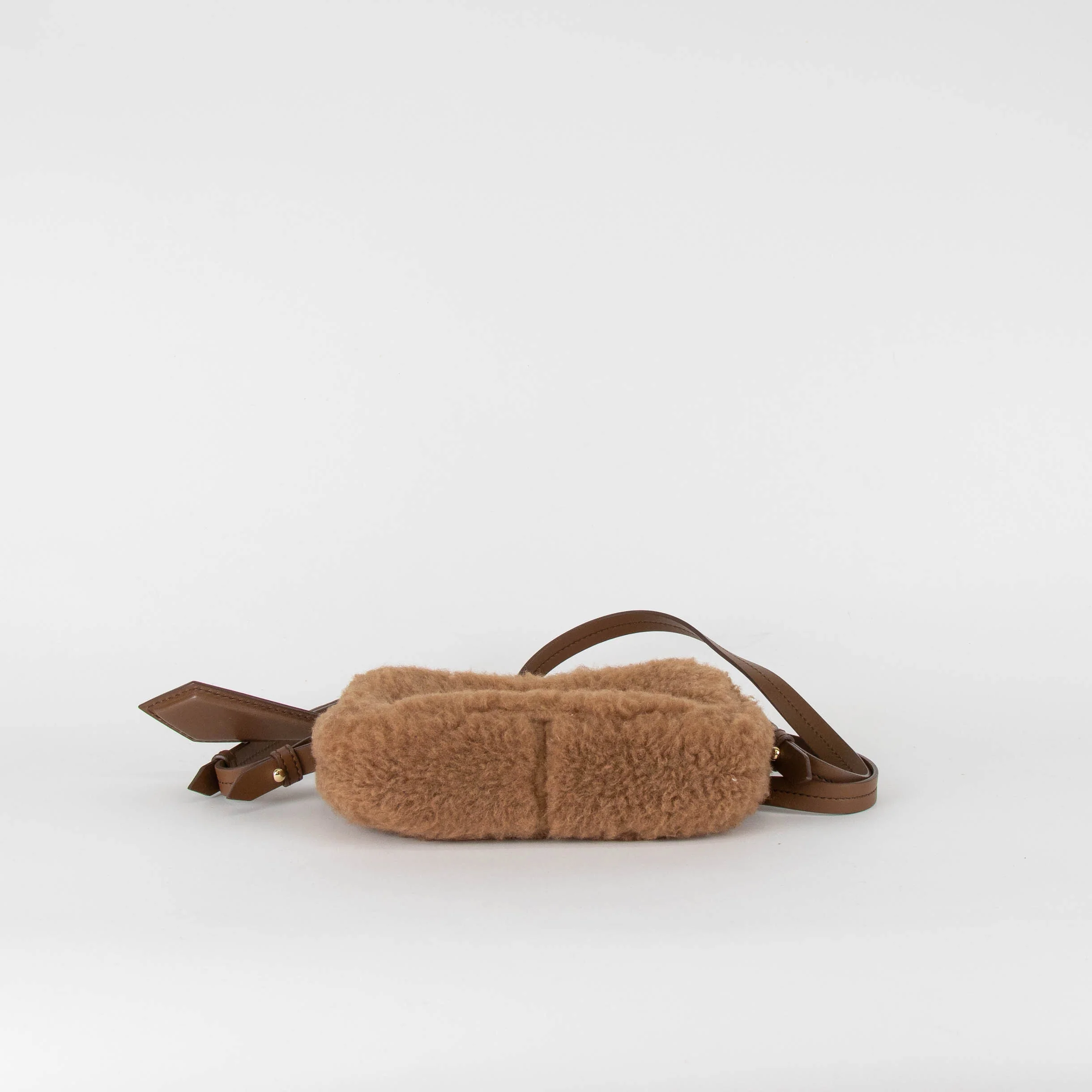 Max Mara Brown Faux Fur Crossbody Bag - Image 5