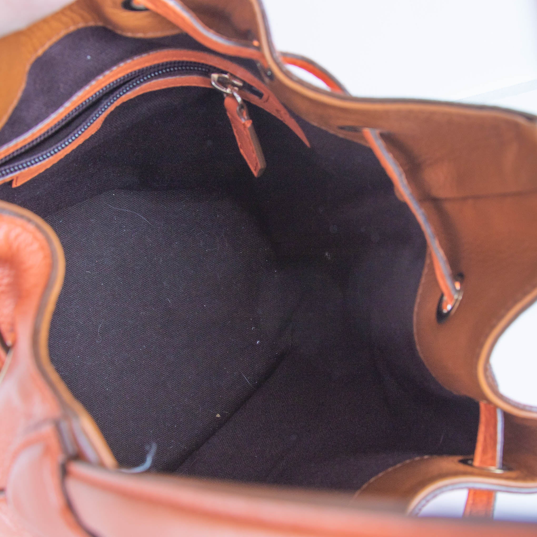 Max Mara Orange Front Tie Small Bucket Bag - Image 6
