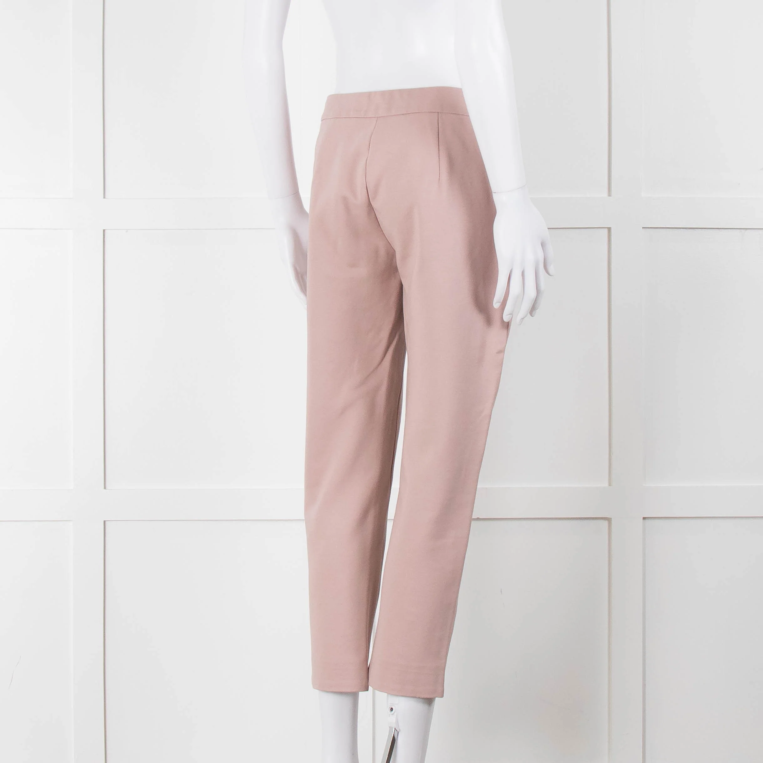 Max Mara Pale Pink Cropped Stretchy Trousers - Image 4