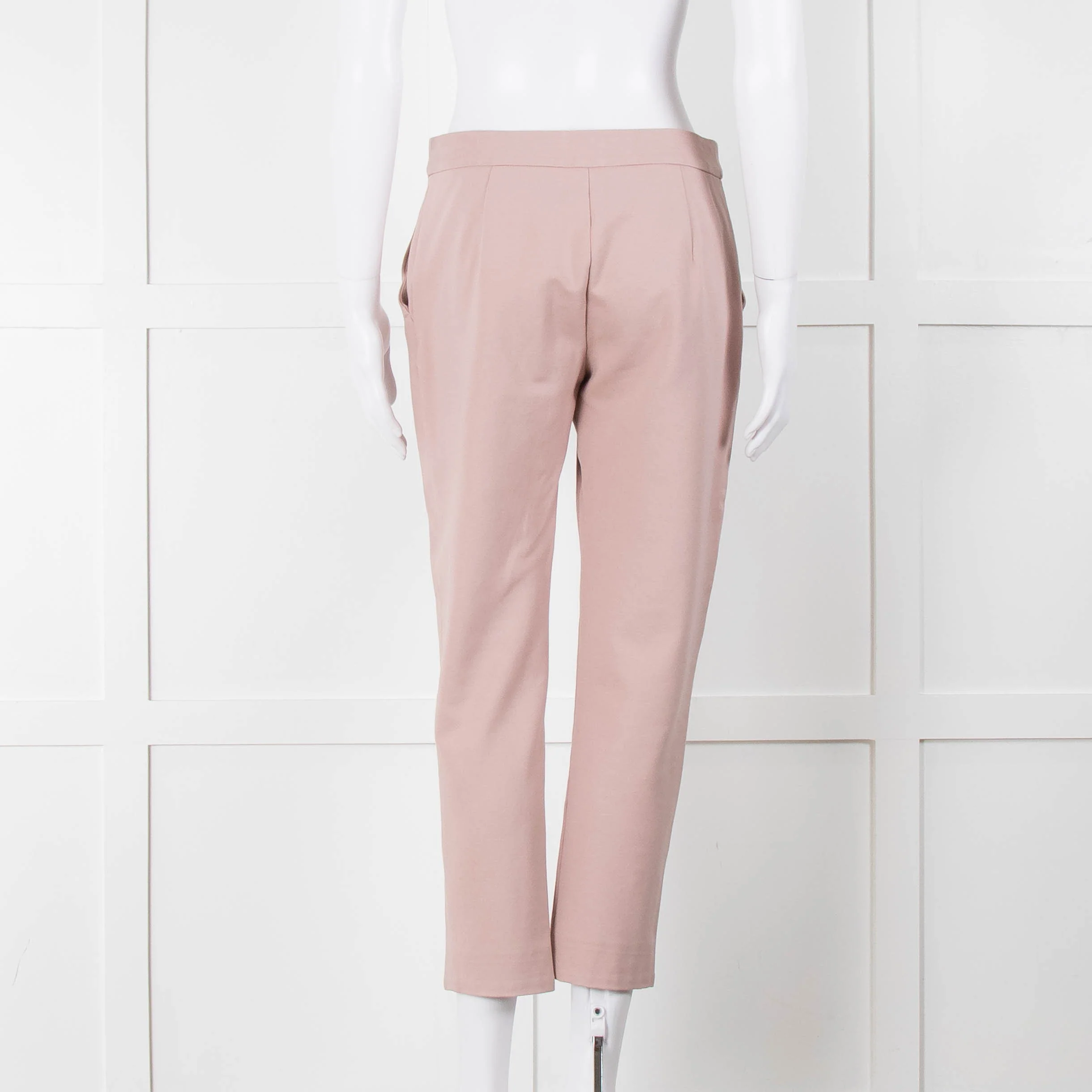 Max Mara Pale Pink Cropped Stretchy Trousers - Image 5