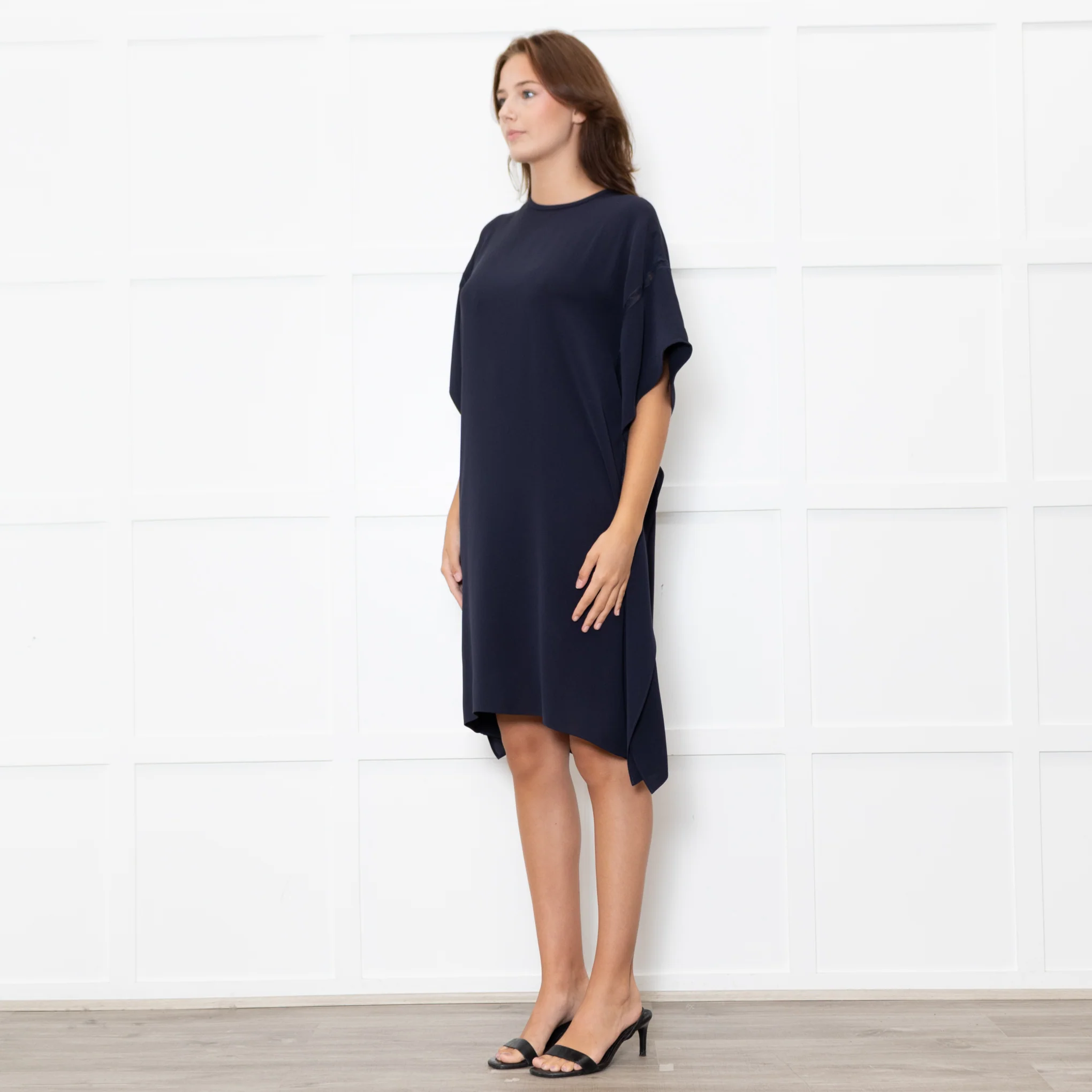 Max Mara Studio Navy Lace Trim Tunic Dress - Image 3