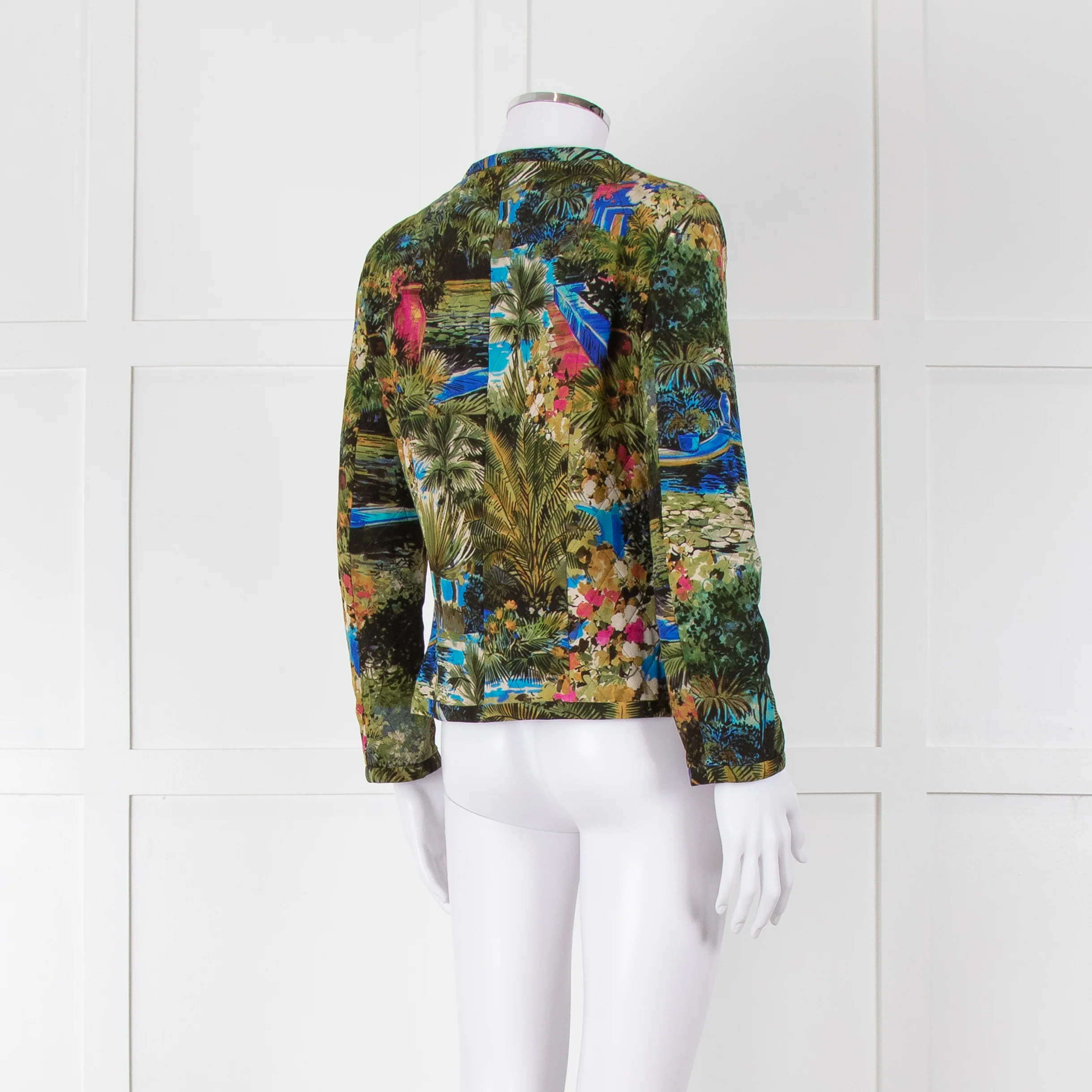 Max Mara Studio Silk Blend Multi Botanical Print Jacket - Image 4