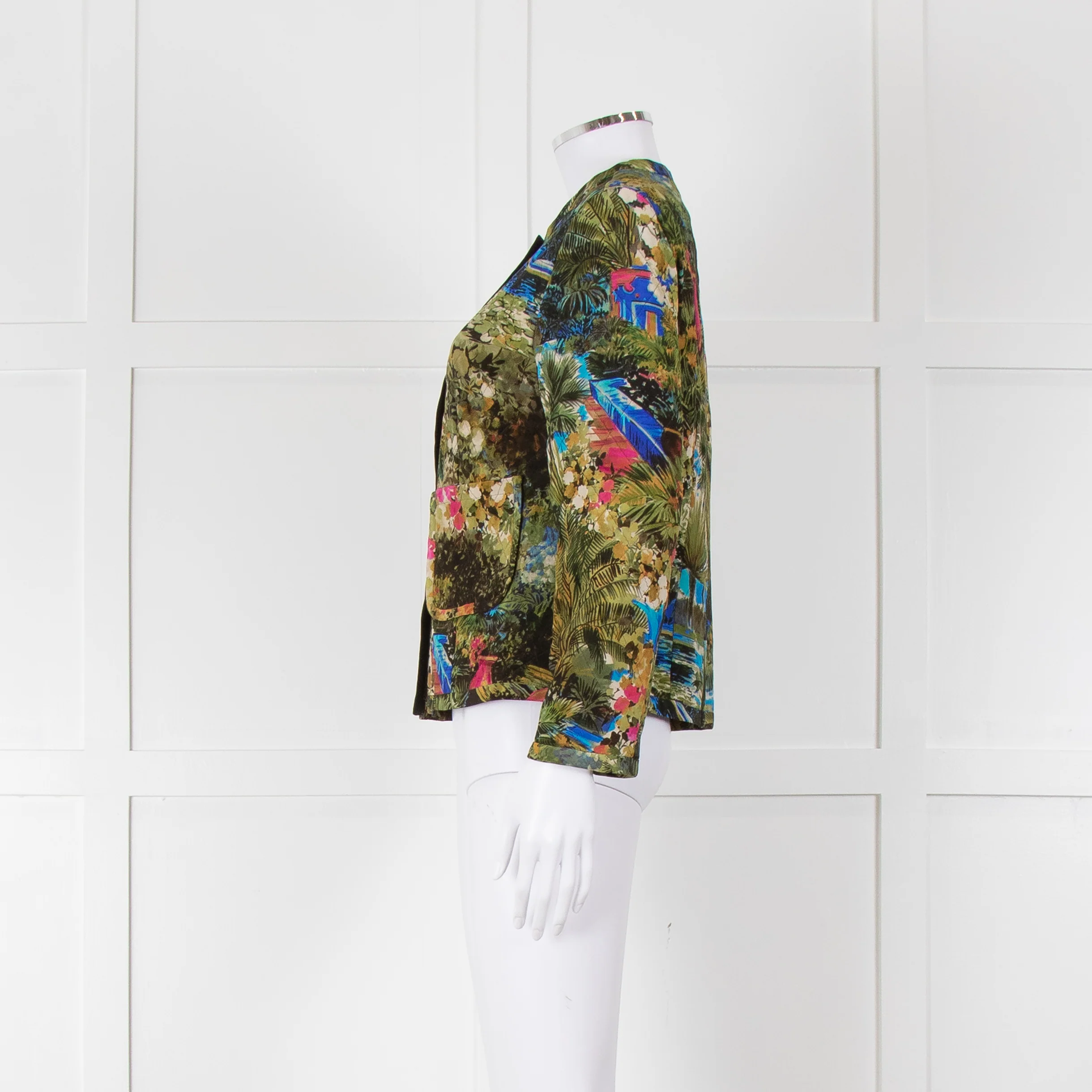 Max Mara Studio Silk Blend Multi Botanical Print Jacket - Image 7