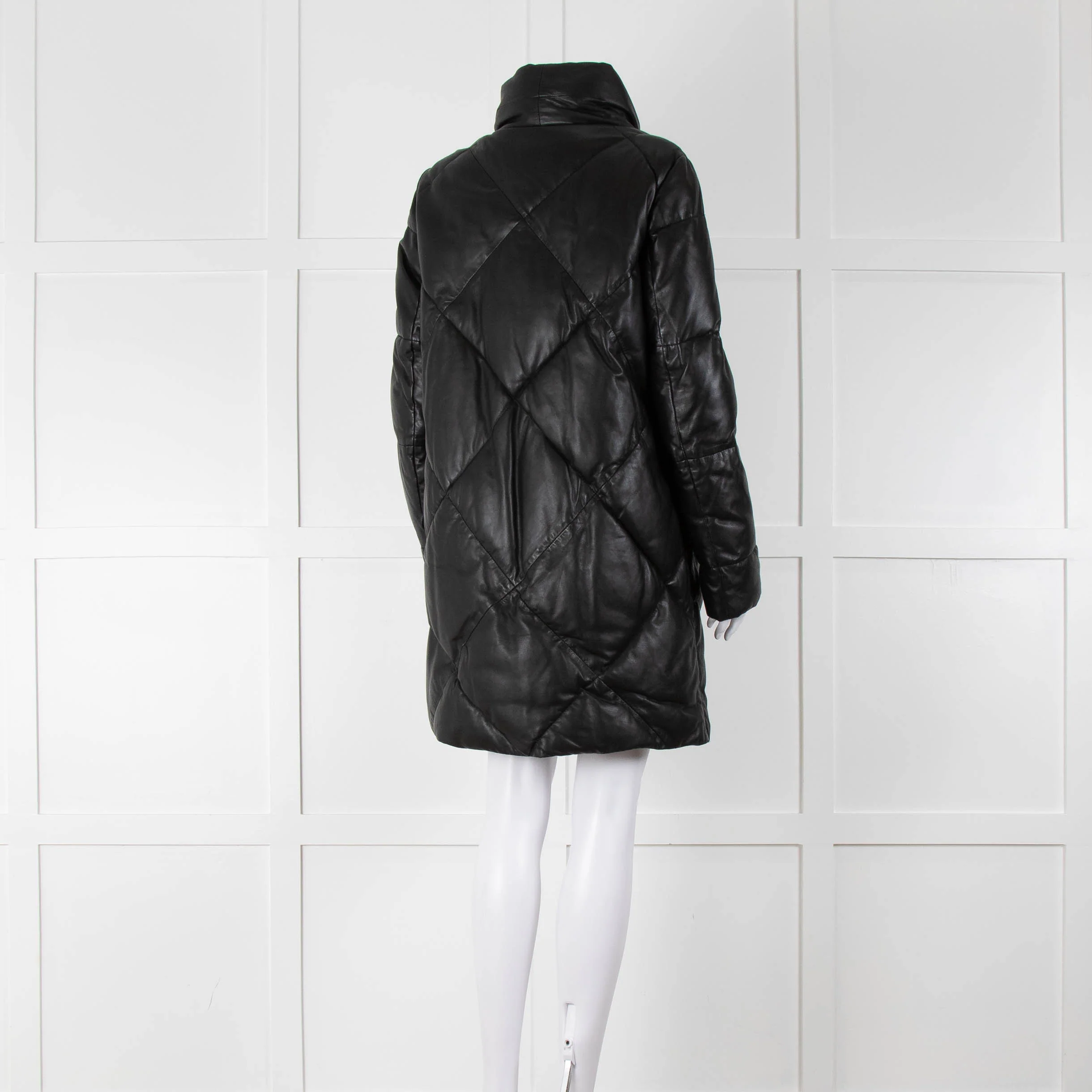 Max & Moi Black Padded Leather Coat - Image 4