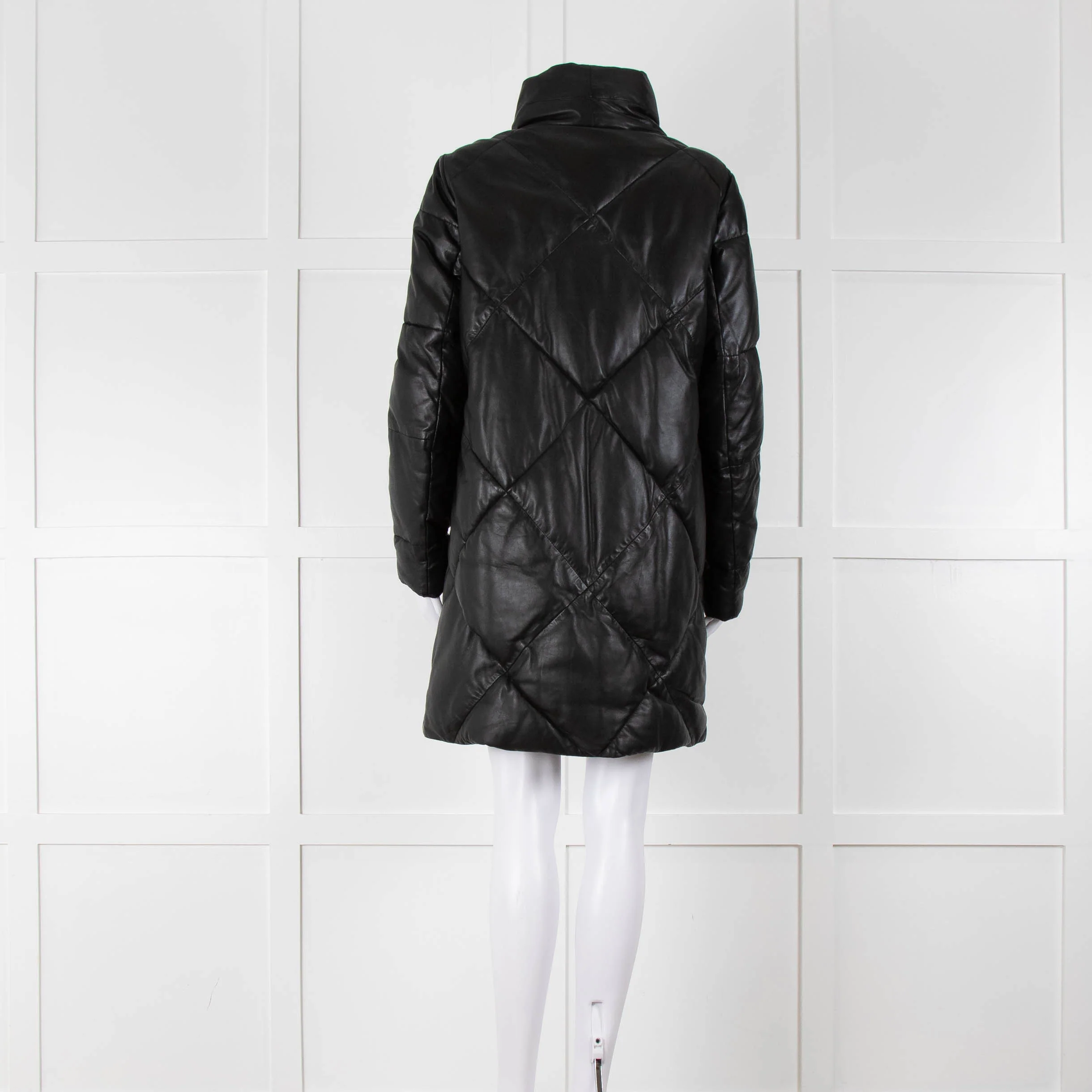 Max & Moi Black Padded Leather Coat - Image 5
