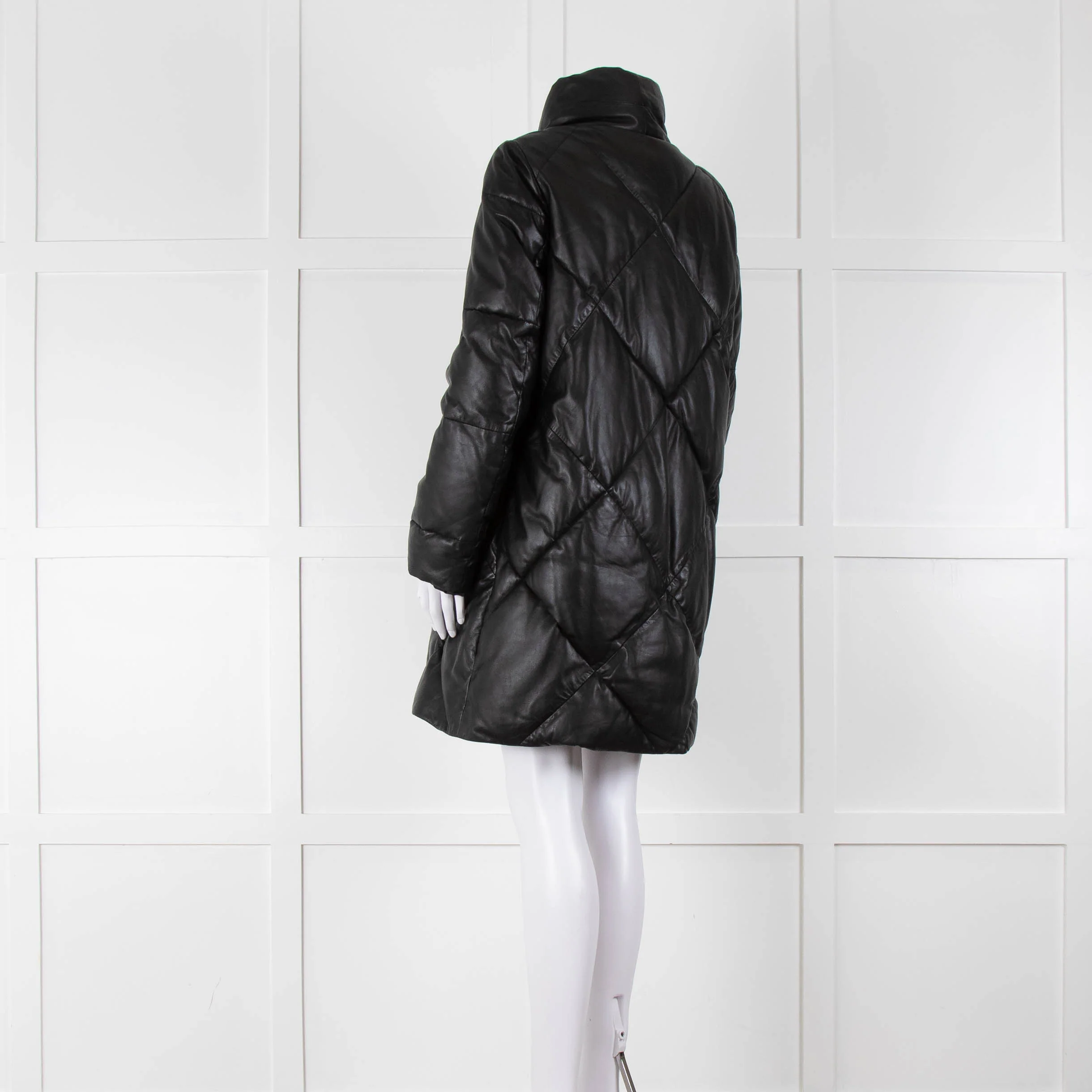 Max & Moi Black Padded Leather Coat - Image 6