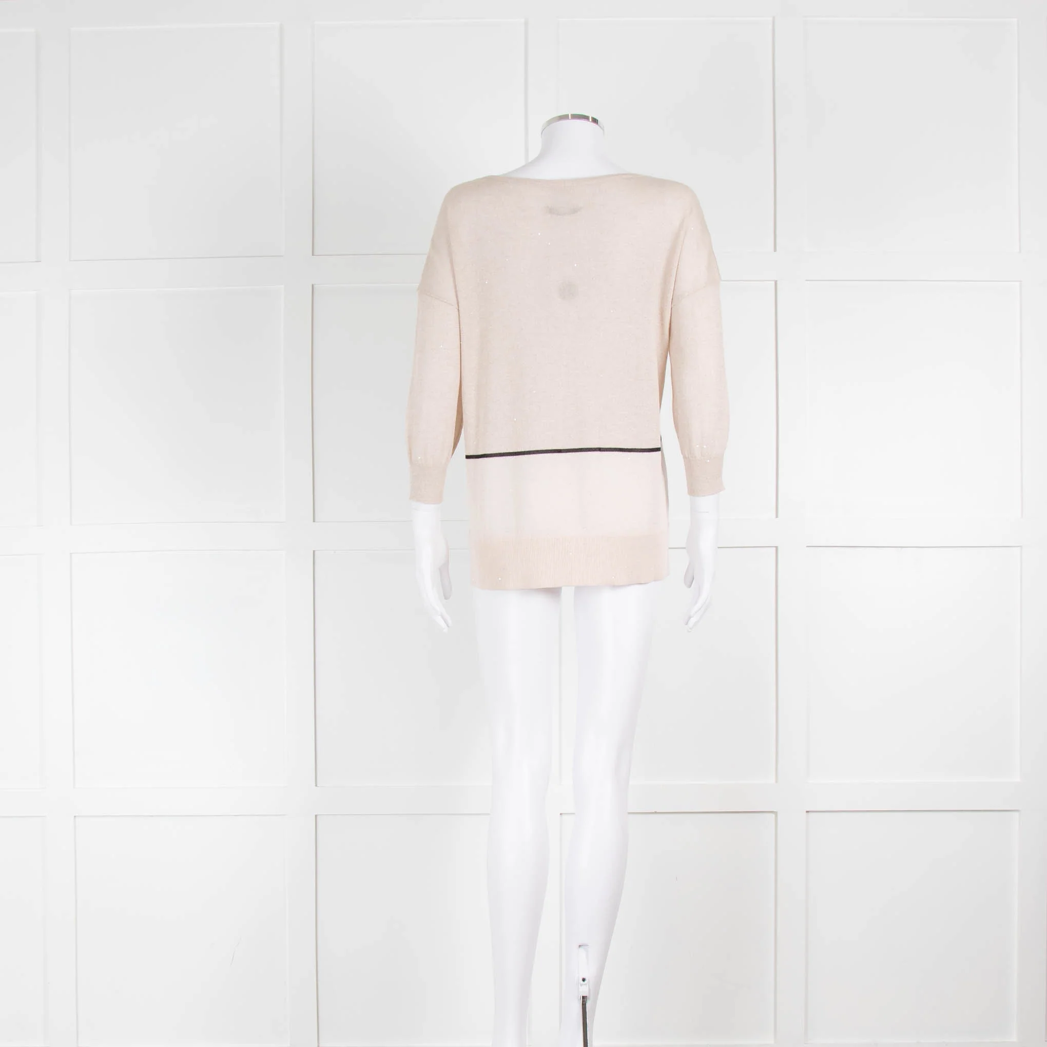 Max & Moi Cream Fine Knit Sequin Jumper - Image 3