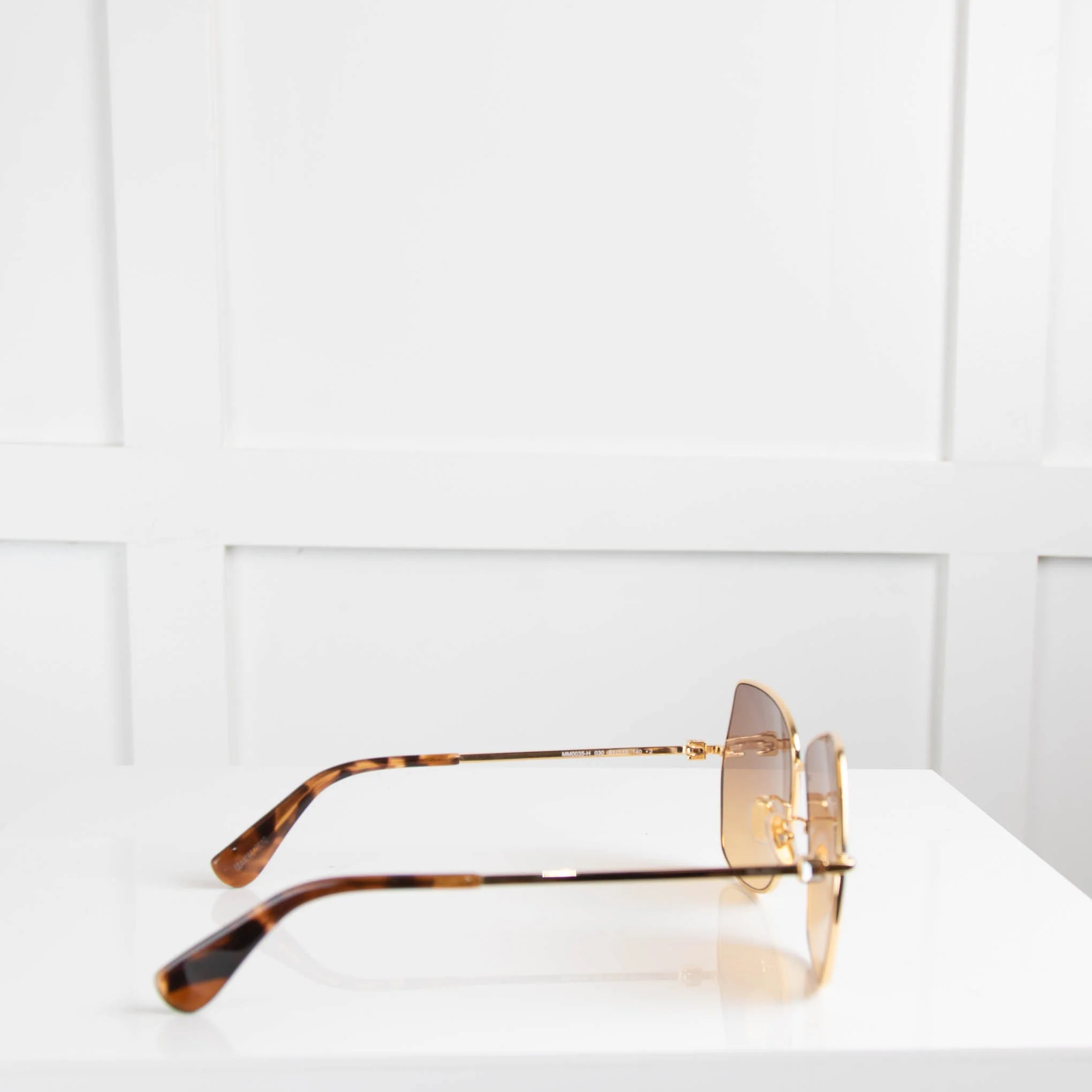 MaxMara Angular Gold Frame Sunglasses - Image 3