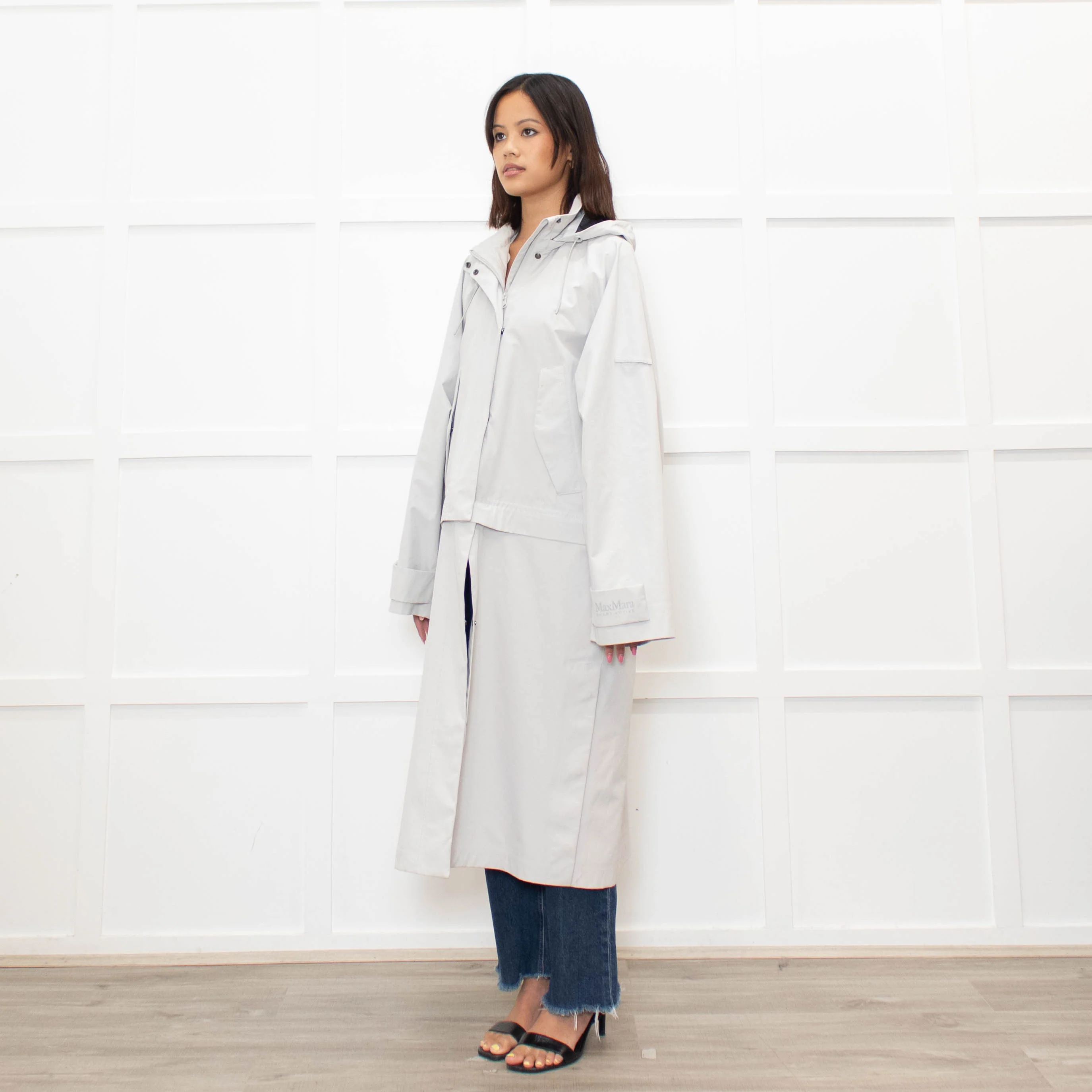 Max Mara Leisure Pale Grey Smart Active Coat - Image 8