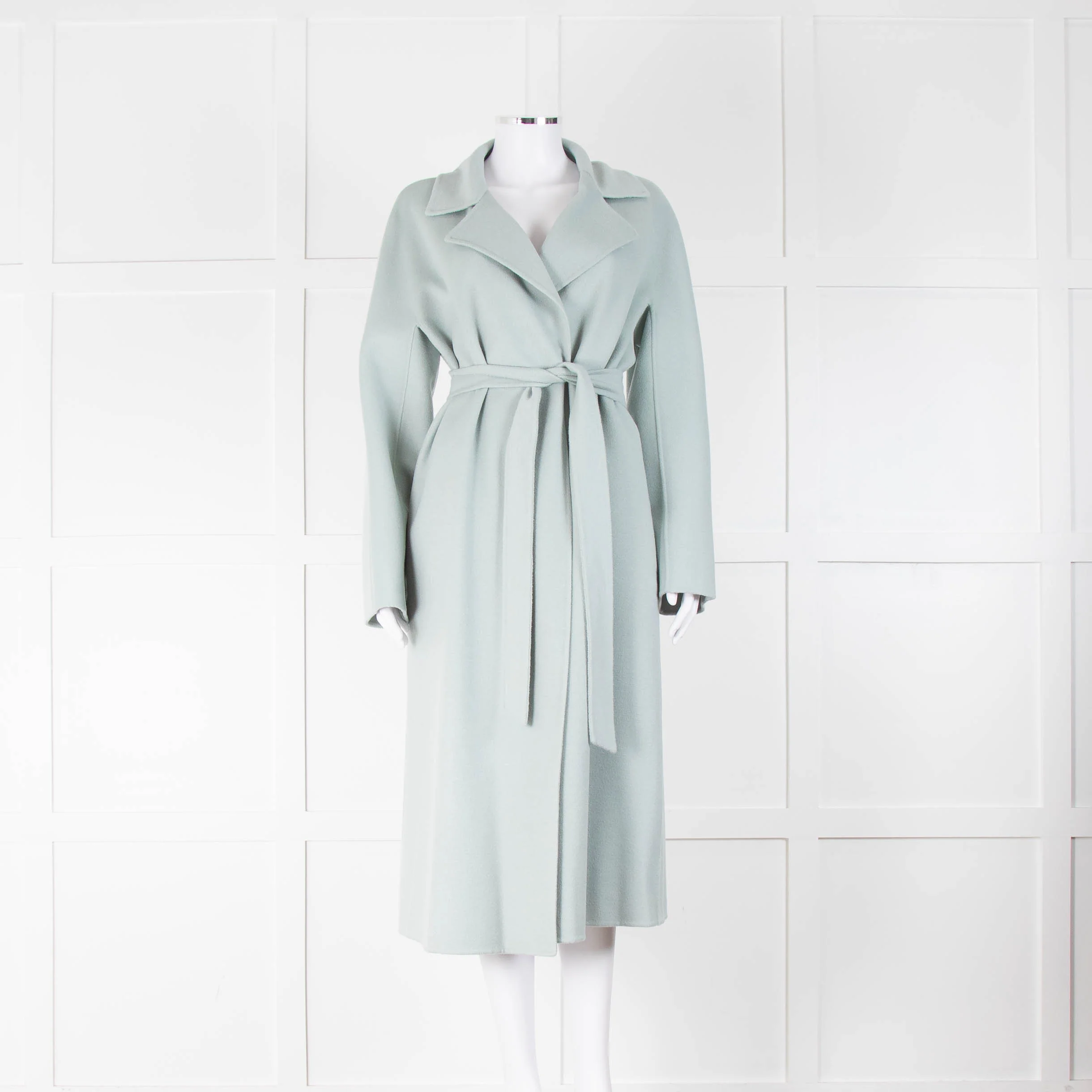 MaxMara Studio Teal Cashmere, Silk and Wool Mix Coat
