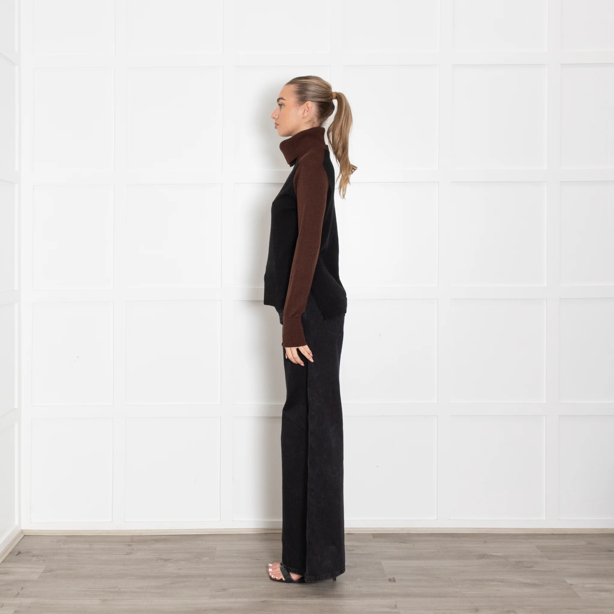 Me + Em Black And Brown Jumper With Detachable Roll Neck - Image 4
