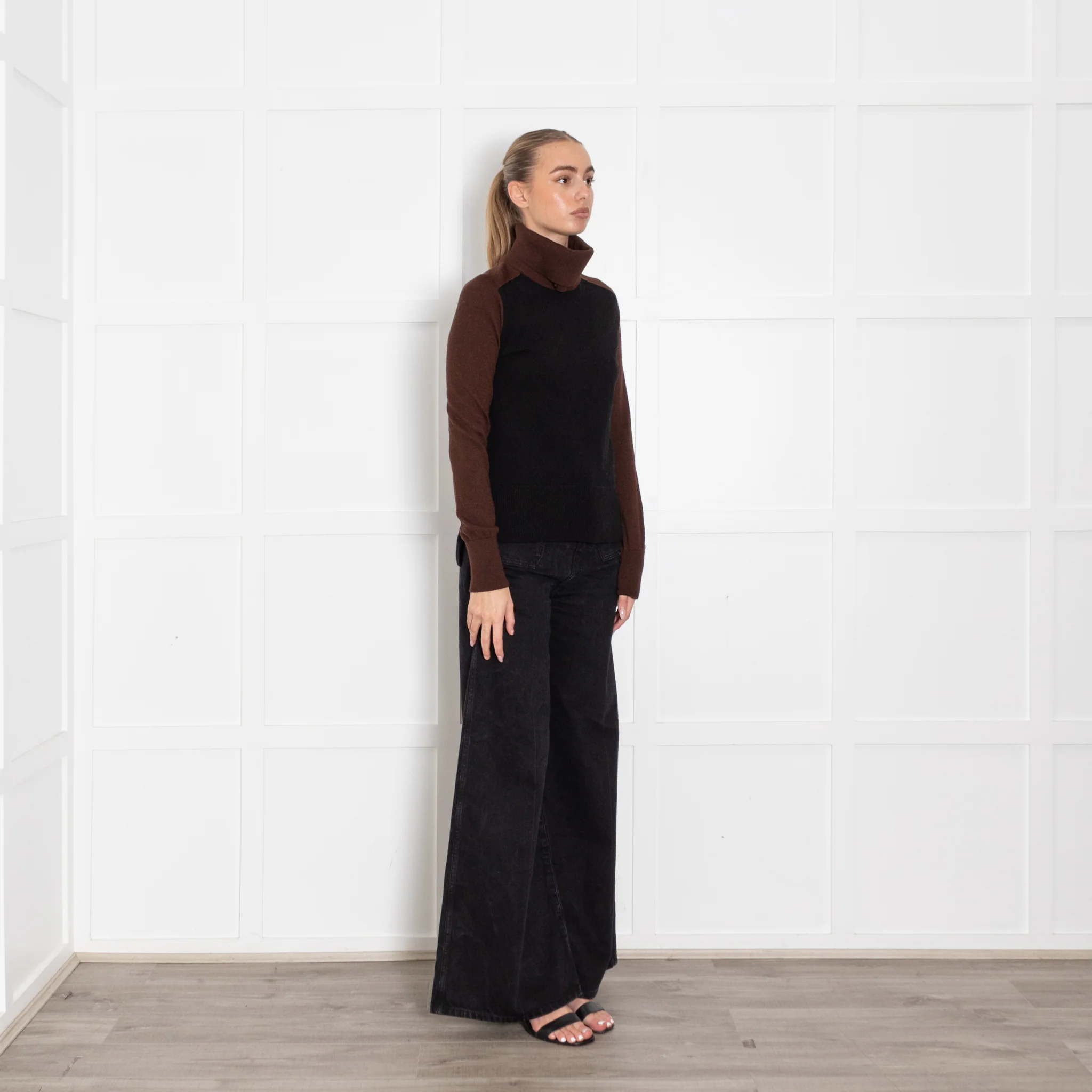 Me + Em Black And Brown Jumper With Detachable Roll Neck - Image 7