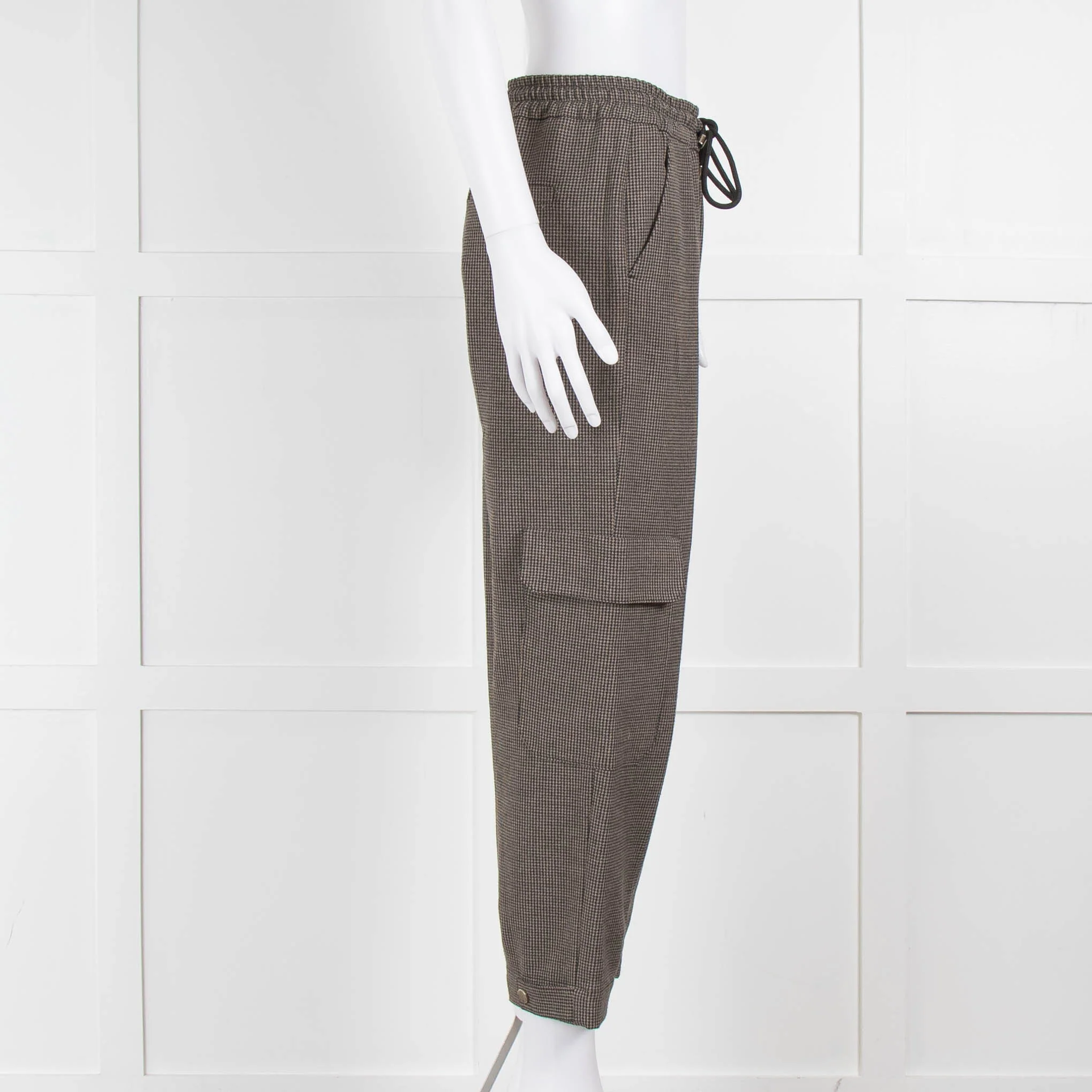 Me +Em Black Beige Tweed Cargo Trousers - Image 2