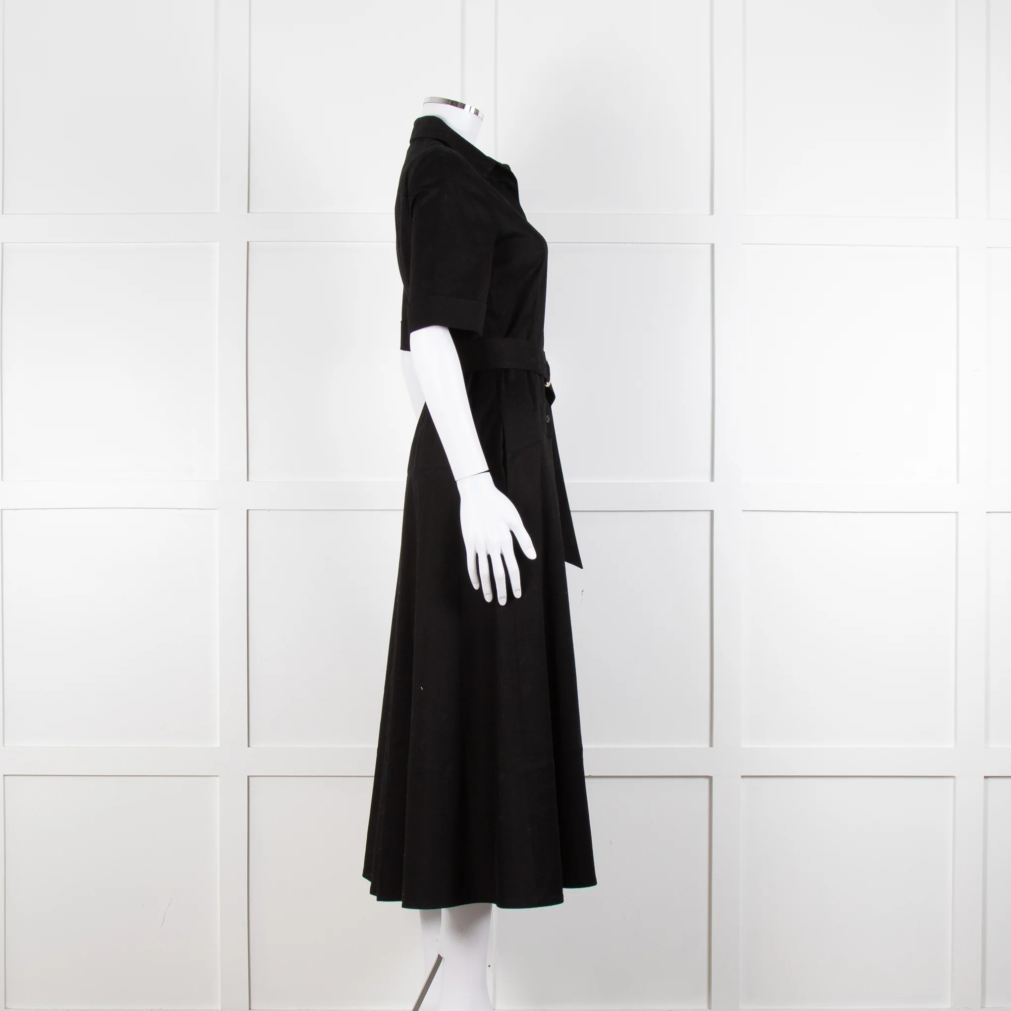 Me + Em Black Belted Midi Shirt Dress - Image 3