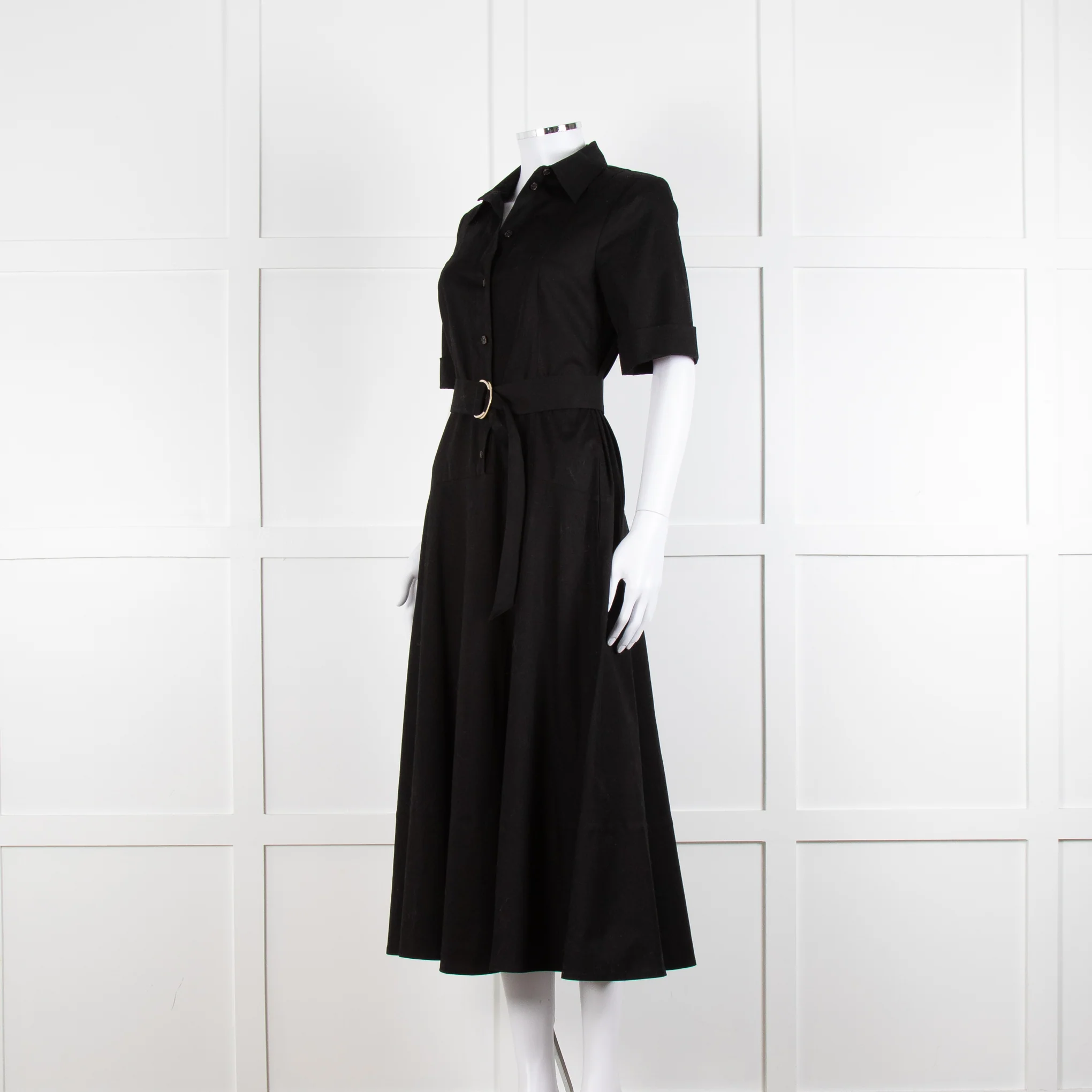 Me + Em Black Belted Midi Shirt Dress - Image 8