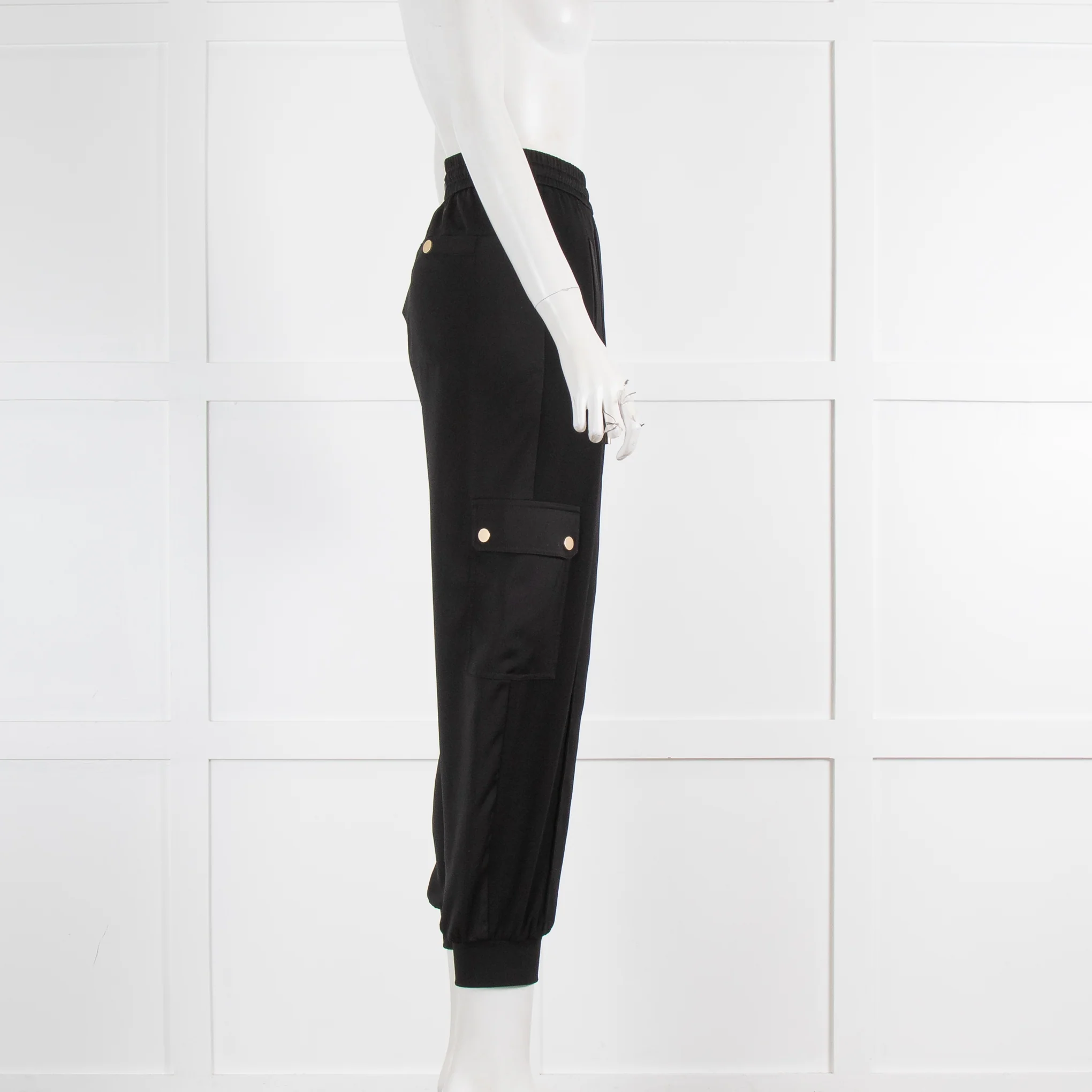 Me + Em Black Cargo Trousers With Side Pockets - Image 2