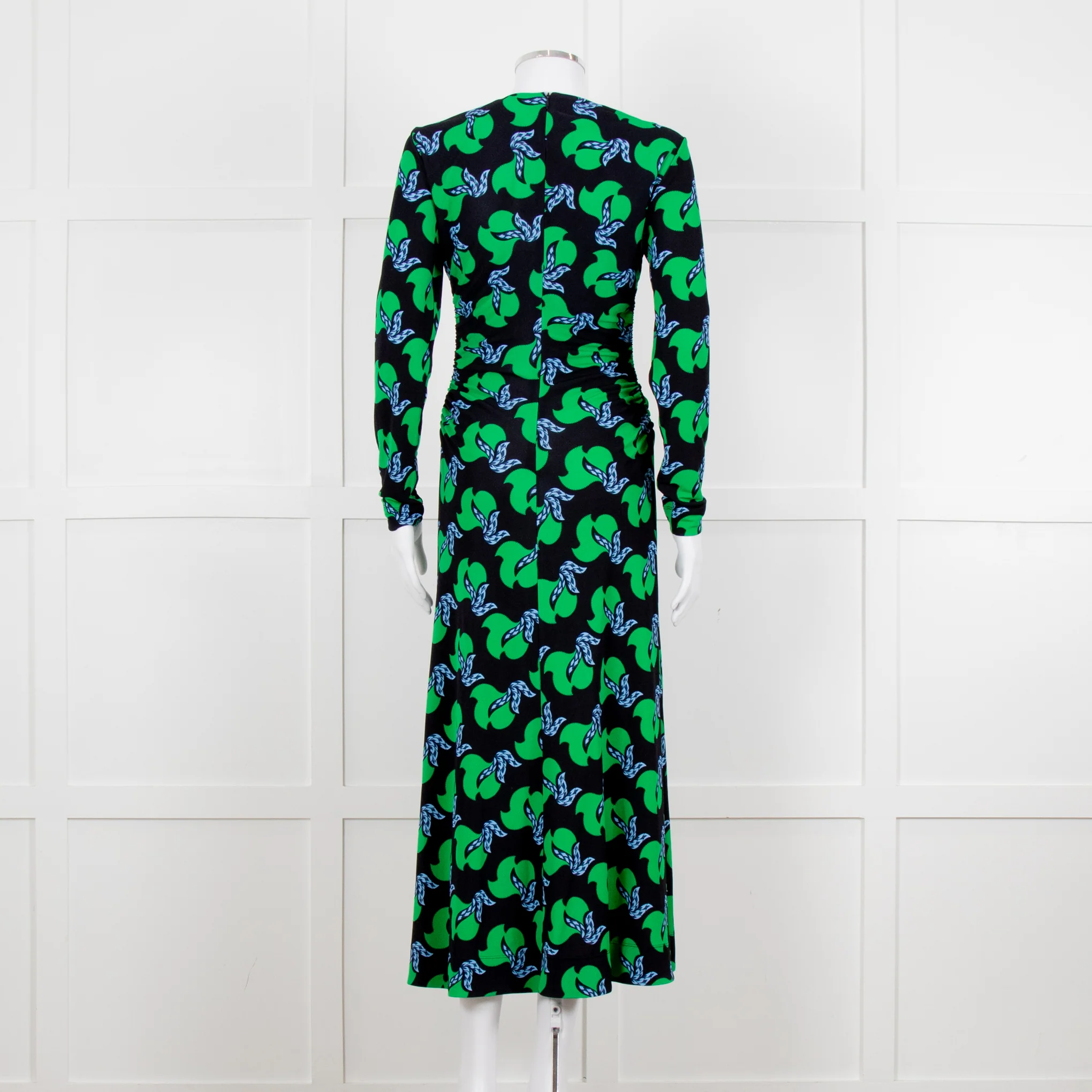 Me + Em Black Green Birds of Paradise Crepe Maxi Dress - Image 5