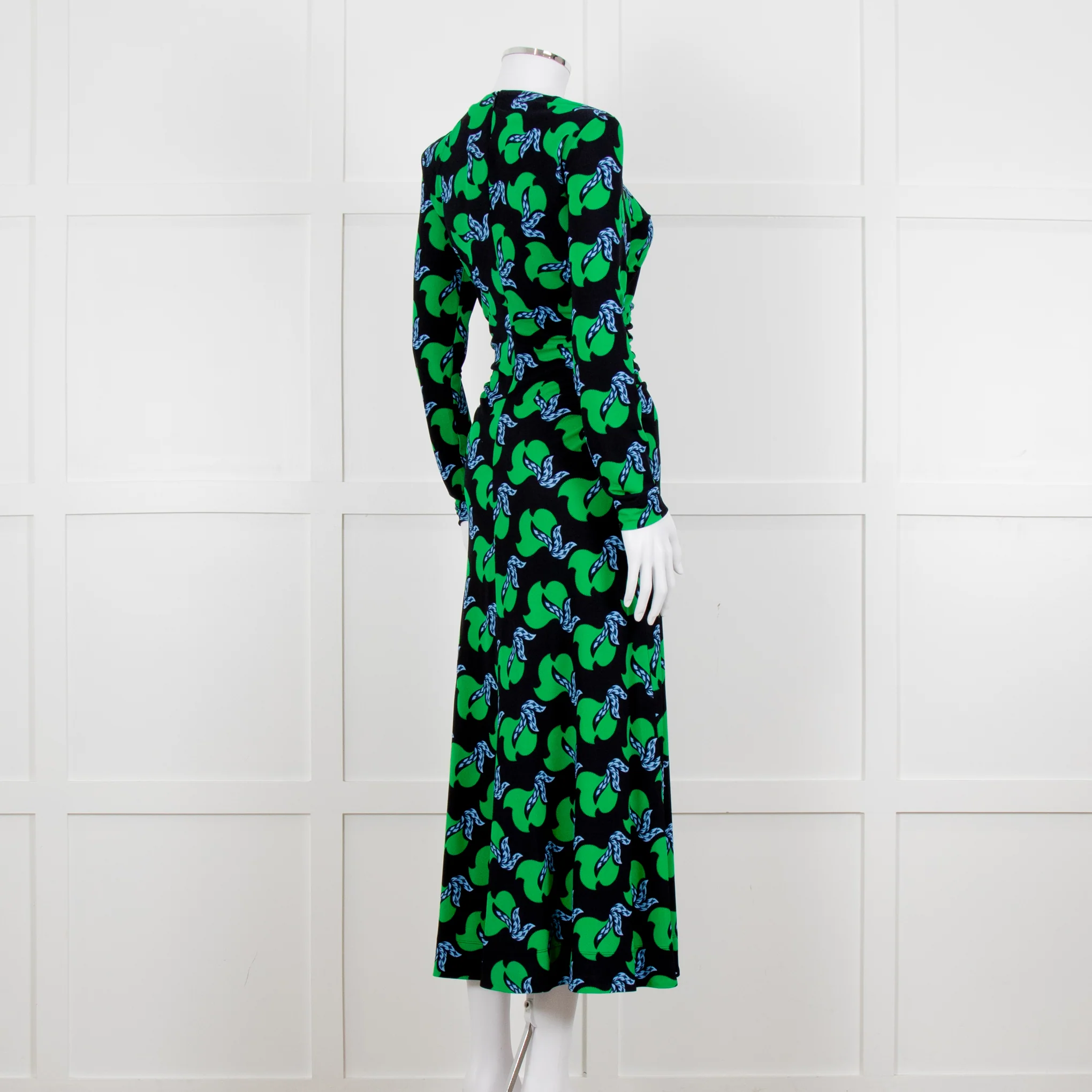 Me + Em Black Green Birds of Paradise Crepe Maxi Dress - Image 6