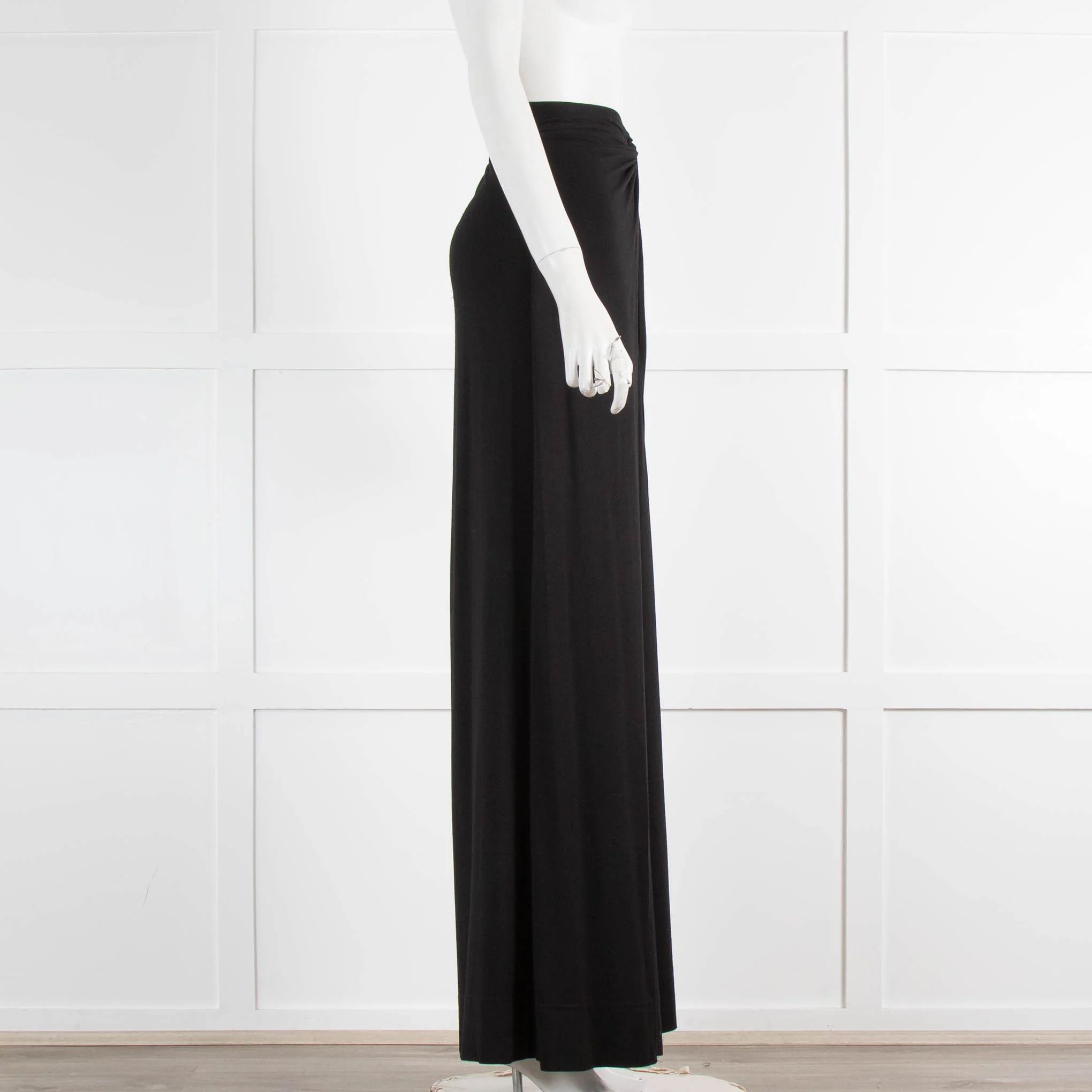Me + Em Black Jersey Wide Leg Overlay Trousers - Image 2