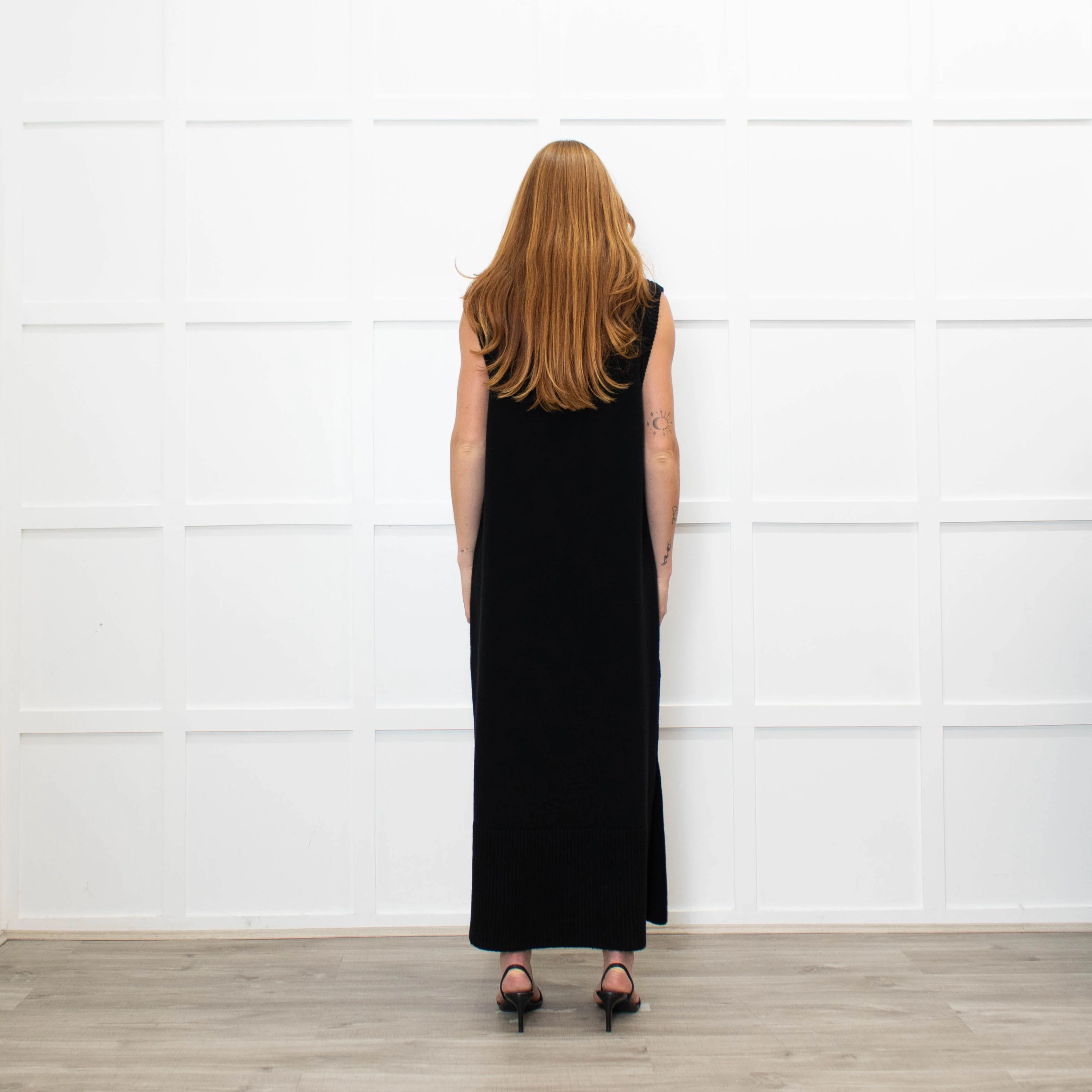 Me + Em Black Knitted Midi Dress with Detachable Neck - Image 6