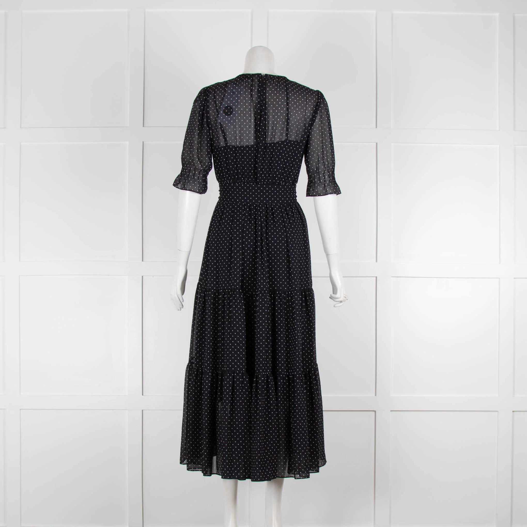 Me & Em Black Polka Dot Sheer Dress - Image 2