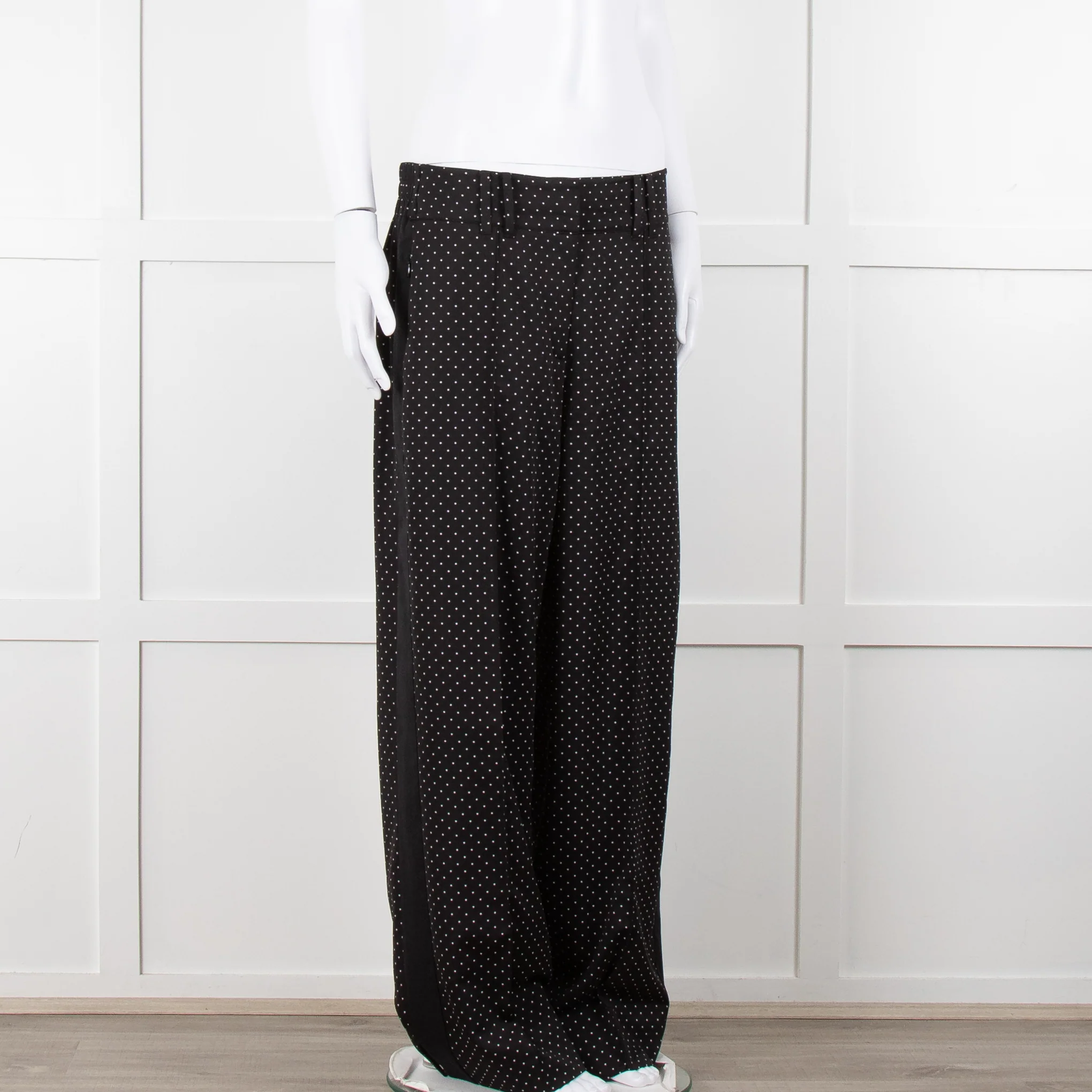 Me + Em Black Polka Dot Wide Leg Trousers - Image 2