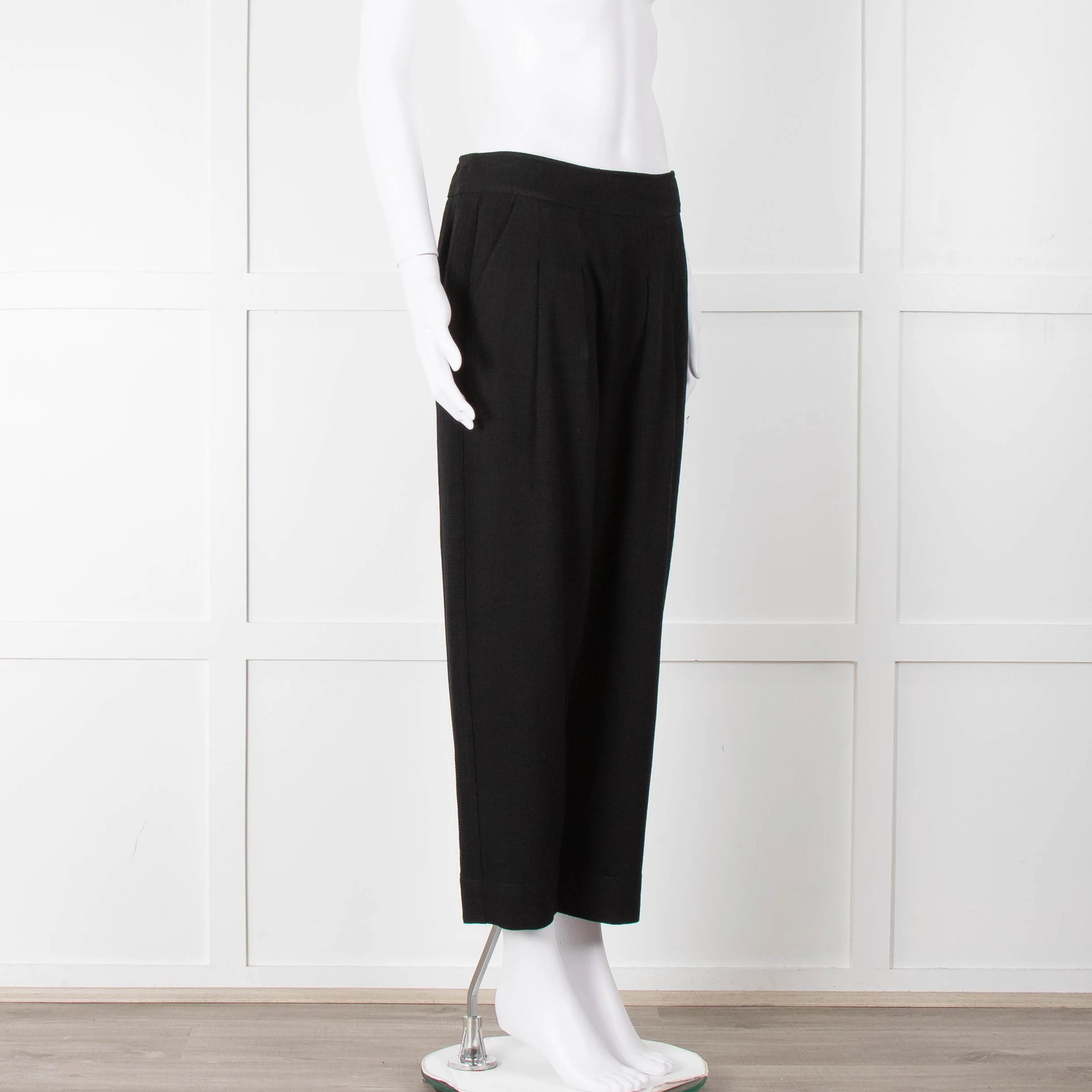 ME + EM Black Side Zip Back Buckle Trousers - Image 2
