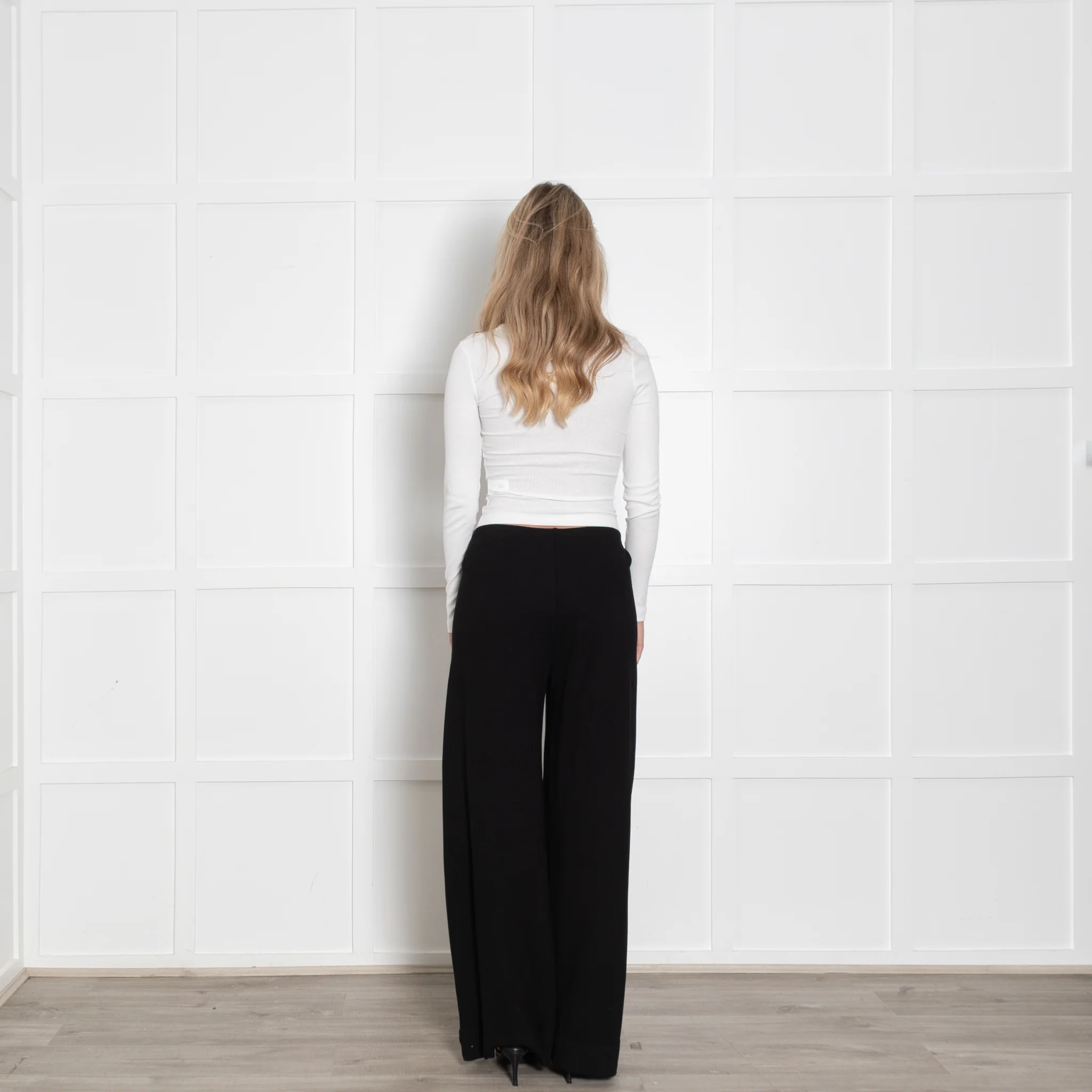 Me + Em Black Stretch Trousers With Side Concealed  Zip - Image 5