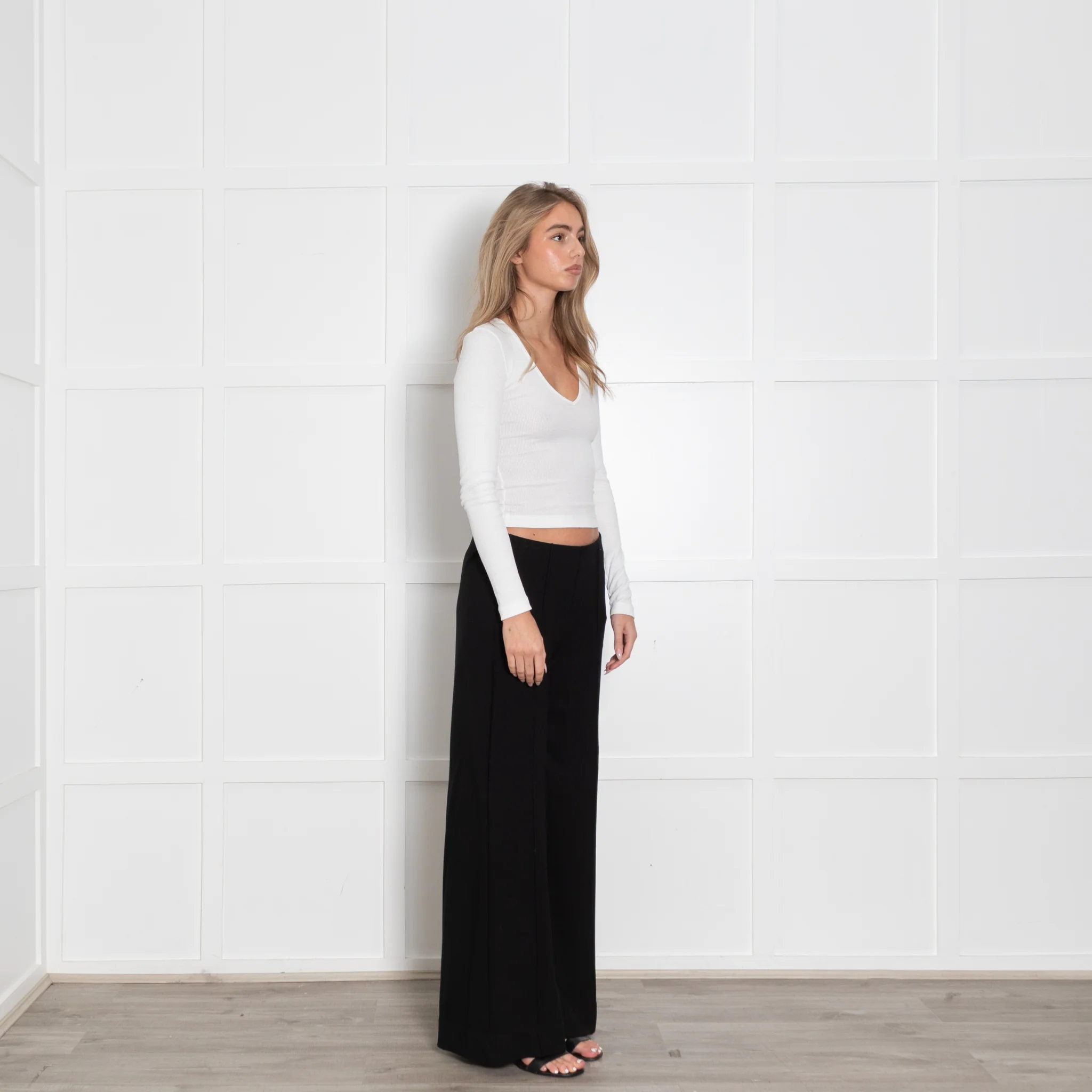 Me + Em Black Stretch Trousers With Side Concealed  Zip - Image 7