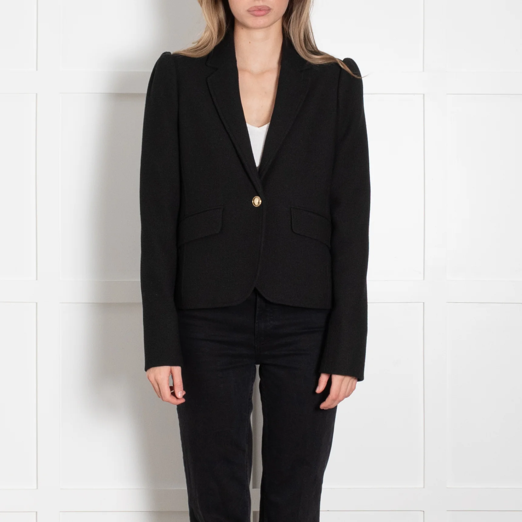 Me + Em Black Textured Blazer Jacket - Image 2
