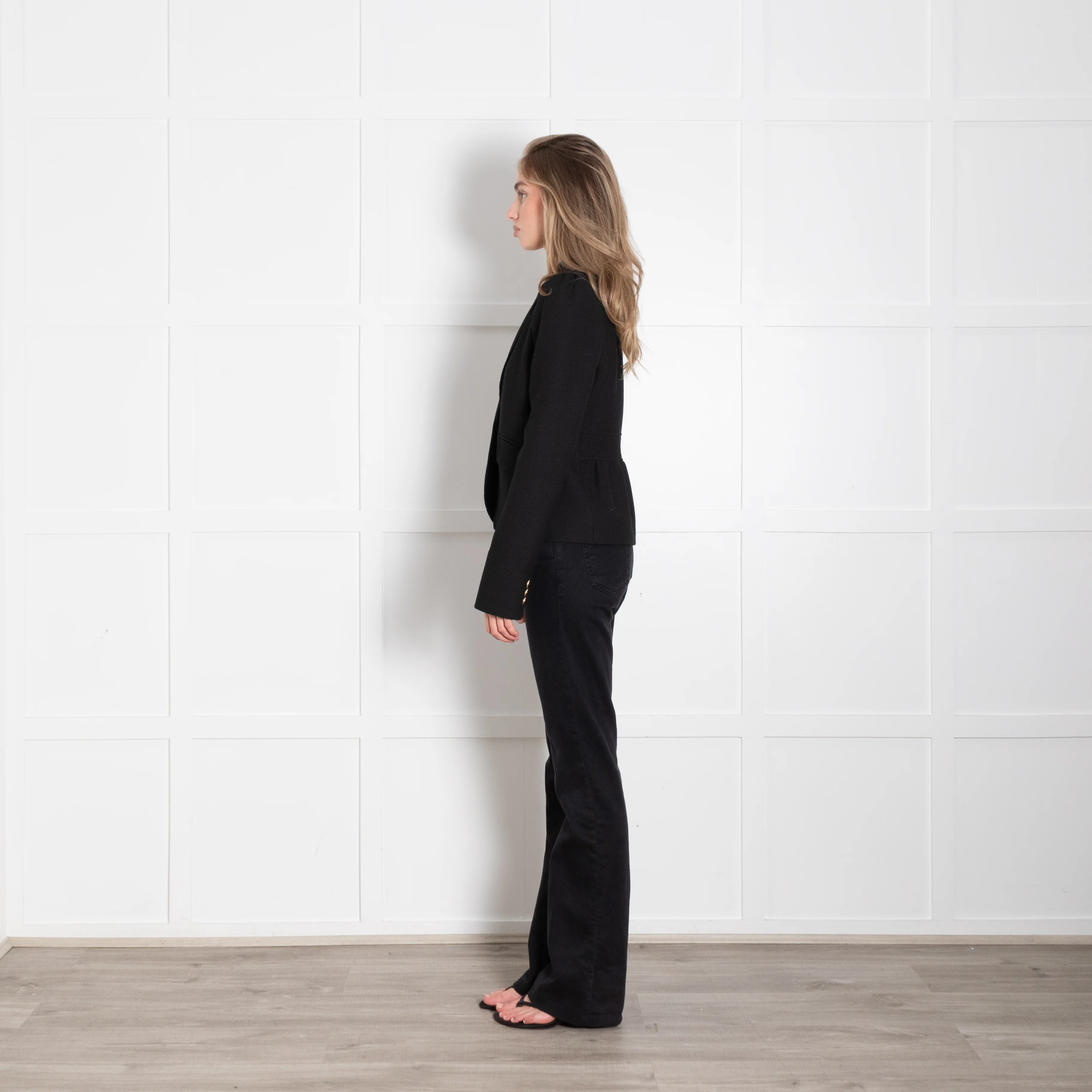 Me + Em Black Textured Blazer Jacket - Image 4